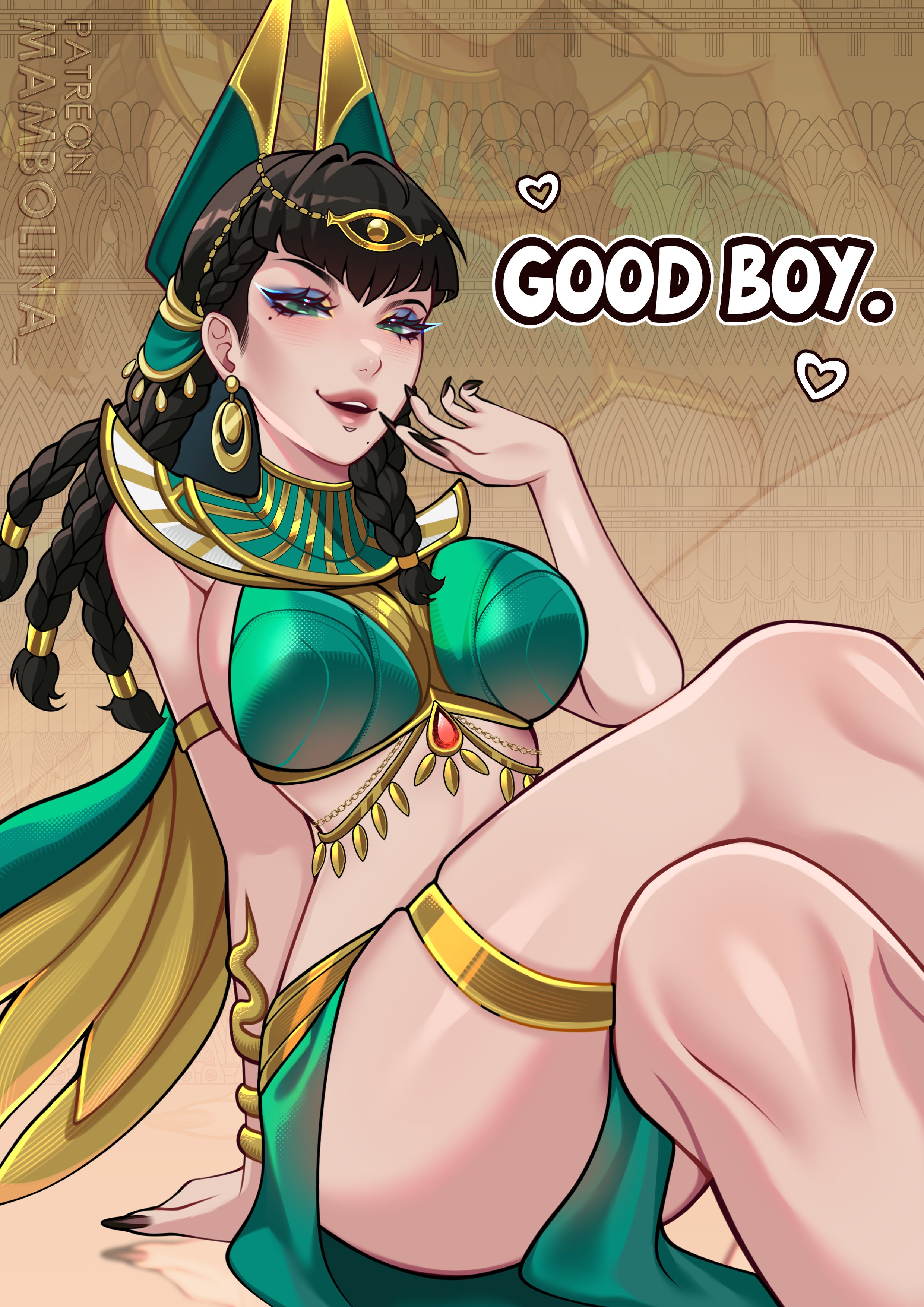 2d, beautiful woman, big ass, child bearing hips, crossed legs, crossed legs (sitting), curvaceous, curvaceous body, curvaceous female, curvaceous figure, curvaceous hips, curvaceous thighs, female, female only, fully clothed, good boy, green skirt, hela, hela (marvel rivals), long skirt, mambolina, marvel, marvel rivals, mature woman, skirt, solo, voluptuous woman, waifu