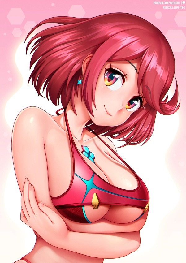 1girls, big breasts, breasts, cleavage, female, female only, large breasts, neocoill, nintendo, pyra, solo, xenoblade (series), xenoblade chronicles 2