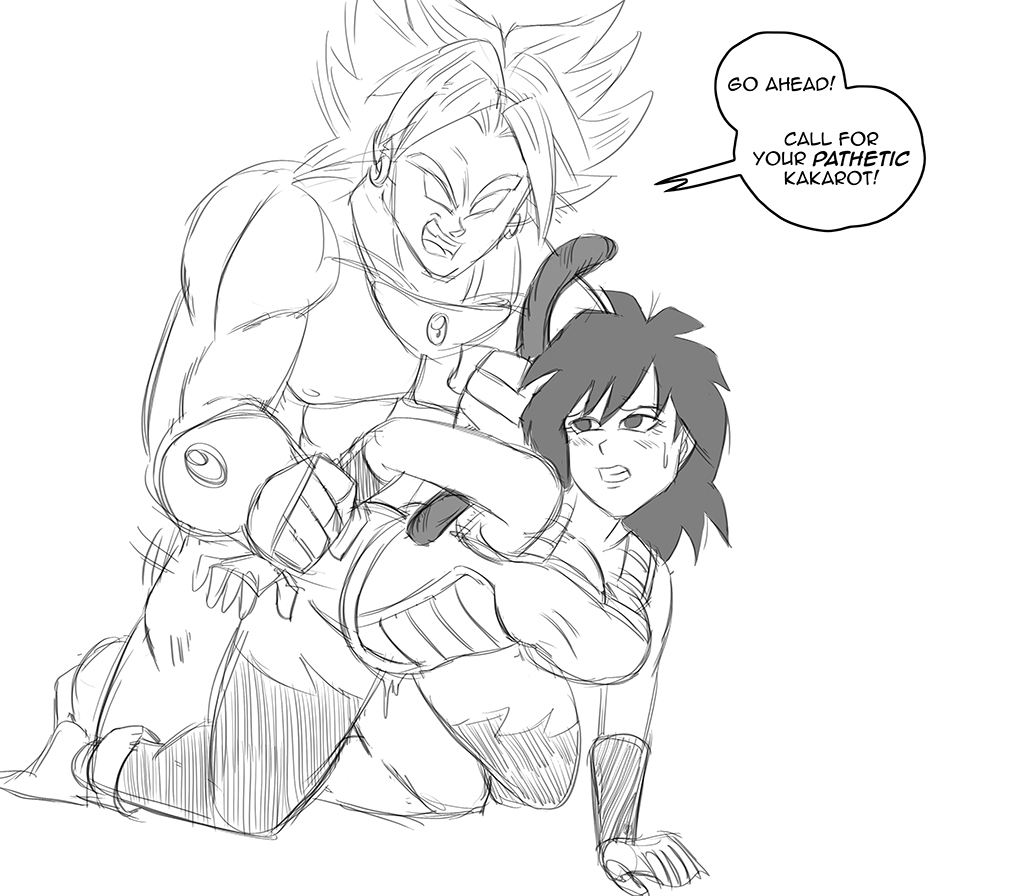1boy, 1girls, black eyes, black hair, blush, breasts, broly, broly (1993), broly (dragon ball z), broly (dragon ball z) 1993, cheating wife, clothed, clothing, doggy style, dragon ball, dragon ball z, earrings, female, funsexydragonball, gine, legendary super saiyan, light skin, light-skinned female, long hair, male, monochrome, muscular, necklace, open mouth, pussy, saiyan, spiked hair, spiky hair, swingers, tail, vaginal, vaginal penetration