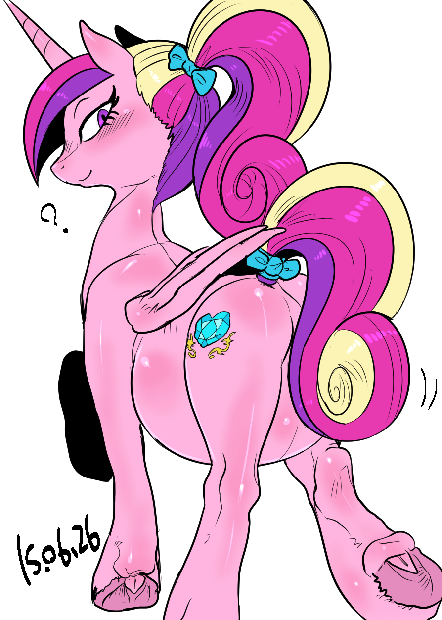 huge_belly looking_back my_little_pony nekubi pregnant princess_cadance_(mlp) tagme