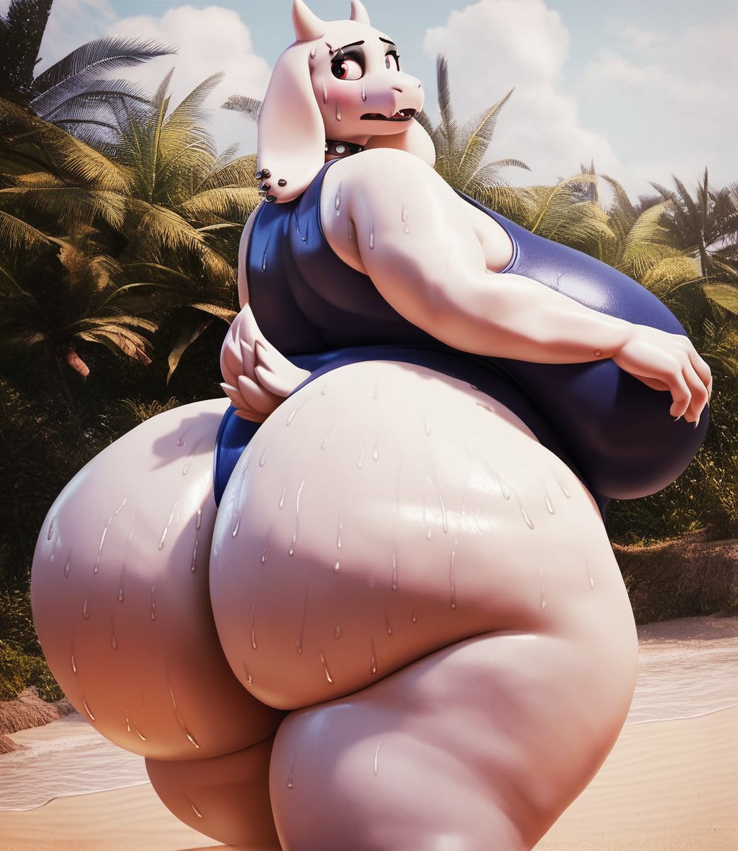 1girls 3d ai_generated ass ass_focus bathing_suit beach big_ass big_breasts big_butt breasts bubble_ass bubble_butt choker curvaceous curvy curvy_female curvy_figure day daytime ear_piercing ear_piercings fallenskycz fat_ass female female_focus female_only goat goat_horns hi_res high_resolution highres horns huge_ass huge_breasts huge_butt large_ass large_breasts looking_back mature mature_female milf outdoors outside piercing piercings red_eyes sideboob solo solo_female solo_focus tagme tail thick_ass thick_thighs thighs toriel undertale undertale_(series) voluptuous voluptuous_female wet wet_body wet_skin white_body white_fur white_hair