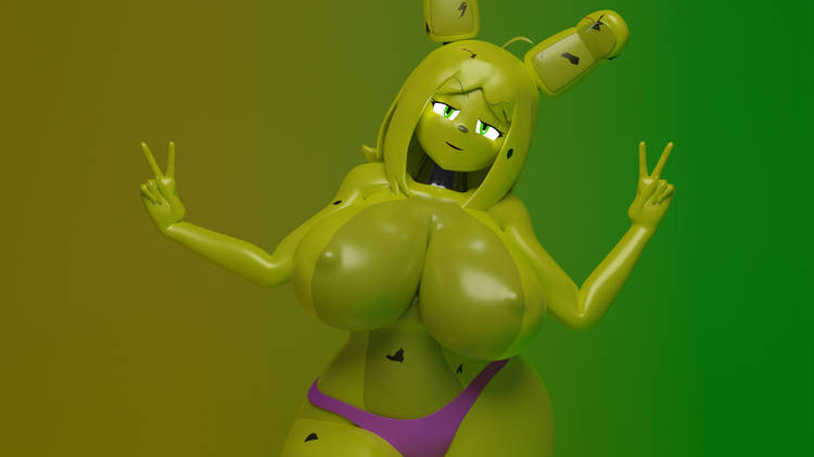 big_breasts breasts cometfnia female five_nights_at_freddy's five_nights_at_freddy's_3 five_nights_in_anime genderswap_(mtf) pink_panties rule_63 solo springtrap springtrap_(fnaf) springtrap_(fnia)