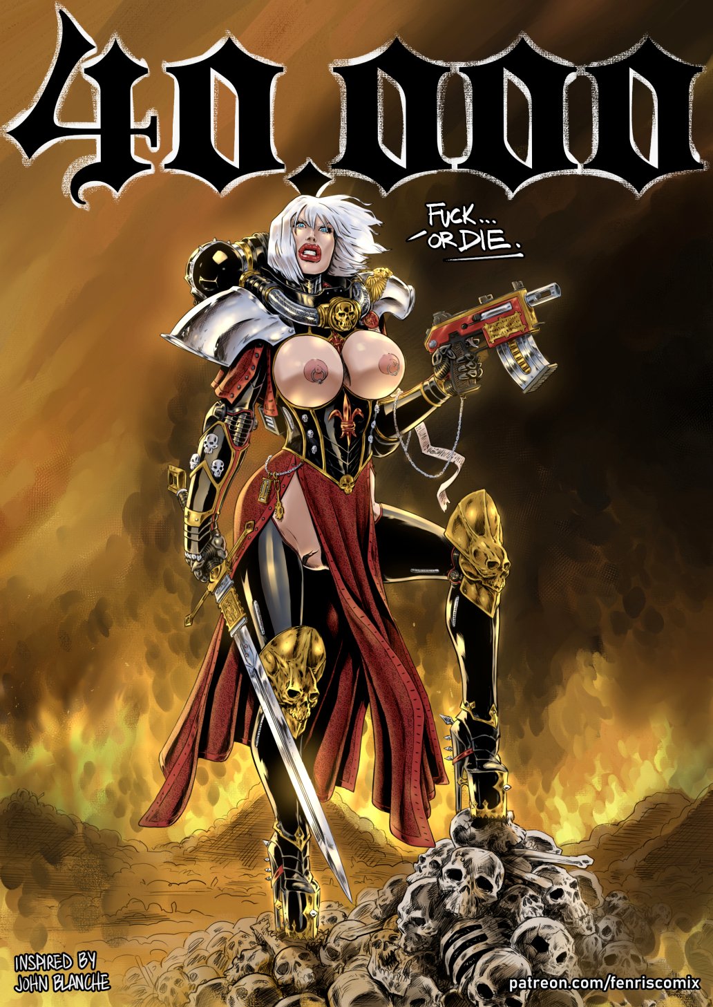 1girls adepta_sororitas ass big_ass big_breasts bolter breasts bust busty chest curvaceous curvy curvy_figure dialogue digital_media_(artwork) english_text female female_focus female_only fenris_comix gun hips hourglass_figure huge_ass huge_breasts human imperium_of_man large_ass large_breasts legs light-skinned_female light_skin mature mature_female power_armor purity_seal sister_of_battle slim_waist solo solo_female sword text thick thick_hips thick_legs thick_thighs thighs voluptuous waist warhammer_(franchise) warhammer_40k wide_hips