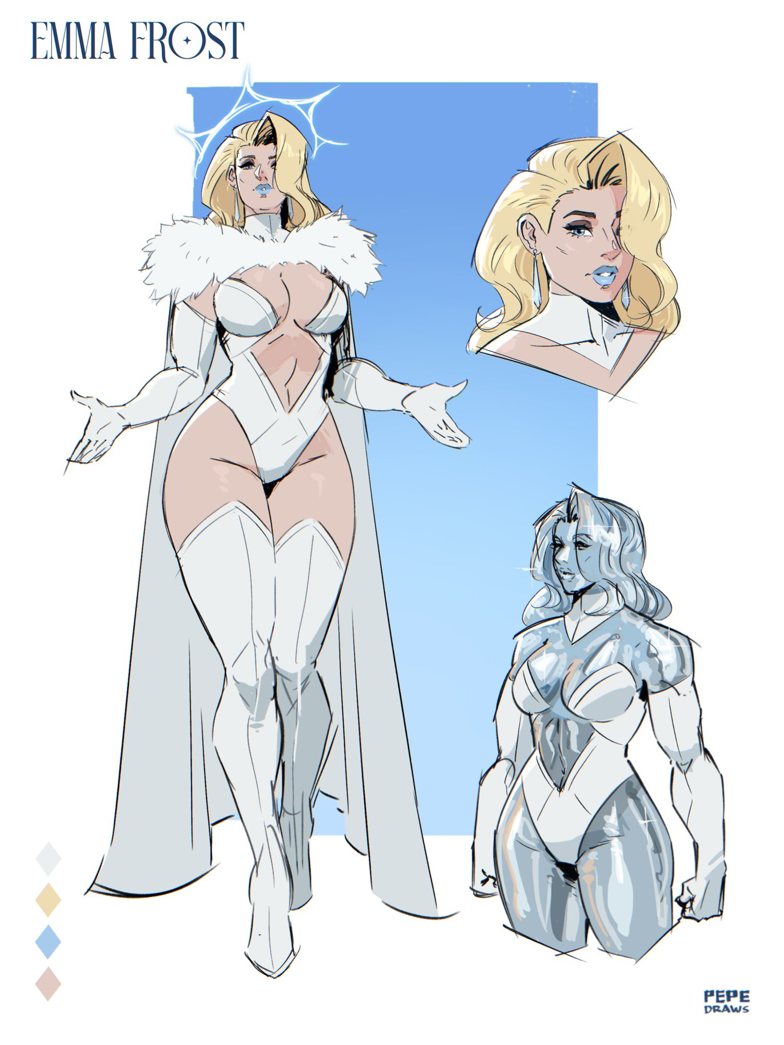 1girls, big ass, big breasts, big thighs, breasts, curvaceous, curvy, curvy figure, digital media (artwork), emma frost, female, hips, homo superior, huge ass, huge breasts, huge thighs, large ass, large breasts, large thighs, legs, light skin, light-skinned female, marvel, marvel comics, mature, mature female, mutant, mutant (marvel), pepedraws, slim waist, thick, thick hips, thick legs, thick thighs, thighs, voluptuous, waist, white queen, wide hips, wide thighs, x-men