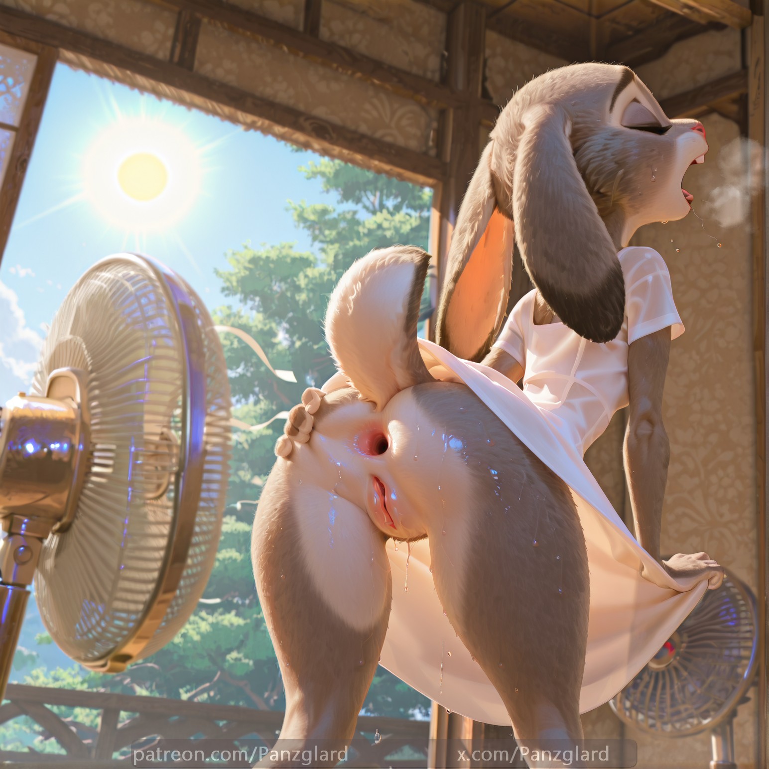 ai generated, anus, breath, fanart, fur, furry, high resolution, hires, judy hopps, panzglard, patreon, pussy, spread anus, spread ass, spread butt, spreading, sweat, sweating, zootopia, zootopia 2