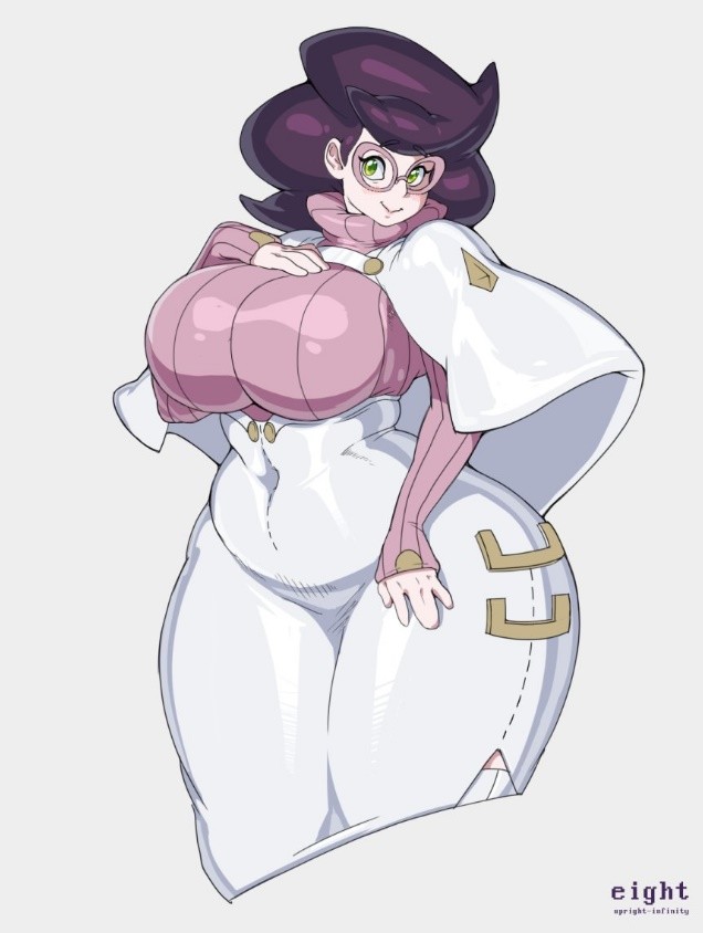 aether_foundation breasts busty chubby female huge_breasts pokemon pokemon_sm thick_thighs upright-infinity wicke_(pokemon)