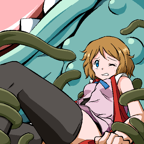 blue_eyes brown_hair female gomatarou helpless human imminent_penetration imminent_rape imminent_sex nintendo pokémon_(species) pokemon pokemon_xy pokephilia rape restrained serena_(pokemon) tentacles venusaur