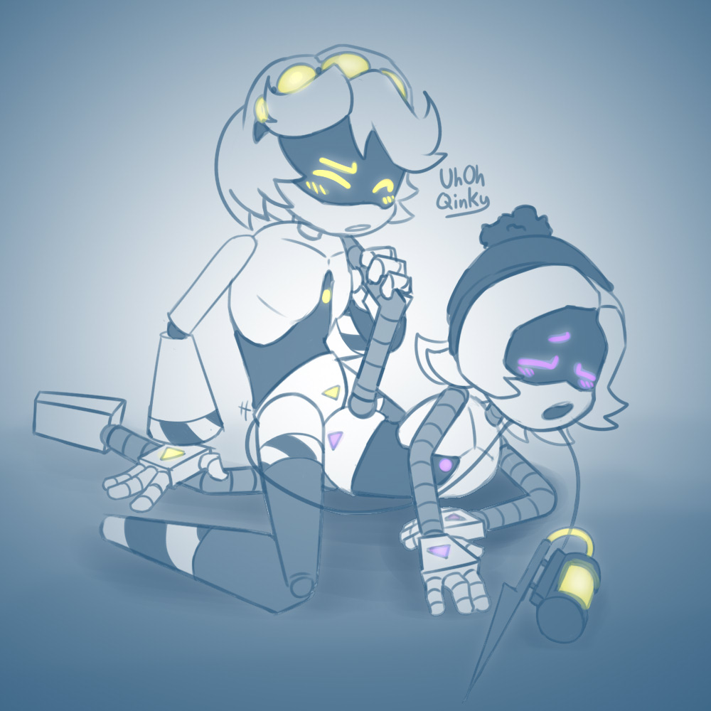 2girls, blush, blush lines, female, female only, glitch productions, lesbian sex, murder drones, no breasts, pussy, robot, robot girl, rubbing pussies together, scissoring, scissoring position, tribadism, uhohqinky, uzi (murder drones), uzi doorman, v (murder drones), yuri