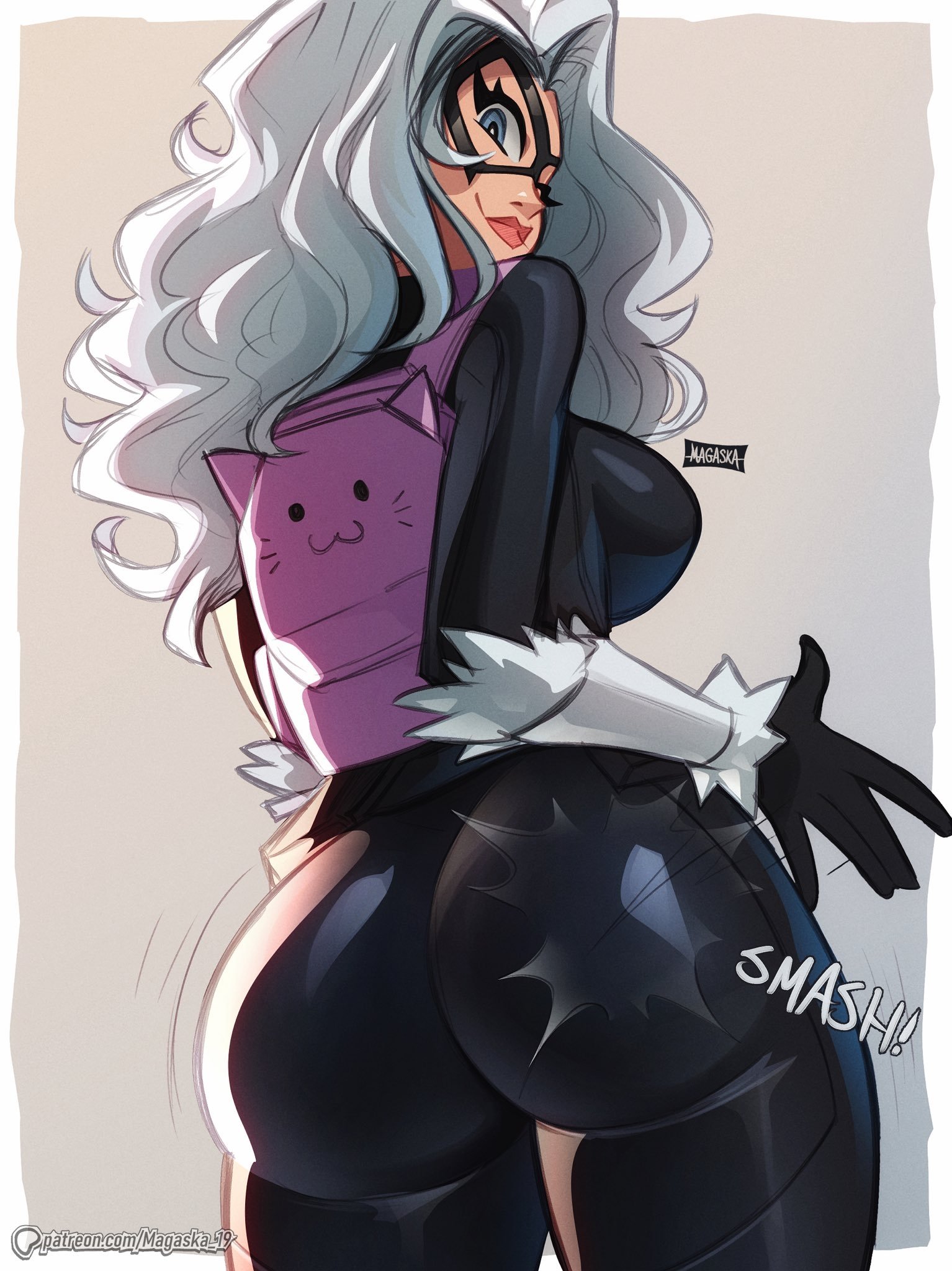 1girls, 2026, ass, black cat (fortnite), black cat (marvel), breasts, epic games, felicia hardy, female, female focus, female only, fortnite, fortnite (marvel comics), fortnite: battle royale, large breasts, large penis, light skin, light-skinned female, magaska19, marvel, marvel comics, repost, reposted, solo, spider-man (series), thick thighs, thighs, white hair, wide hips