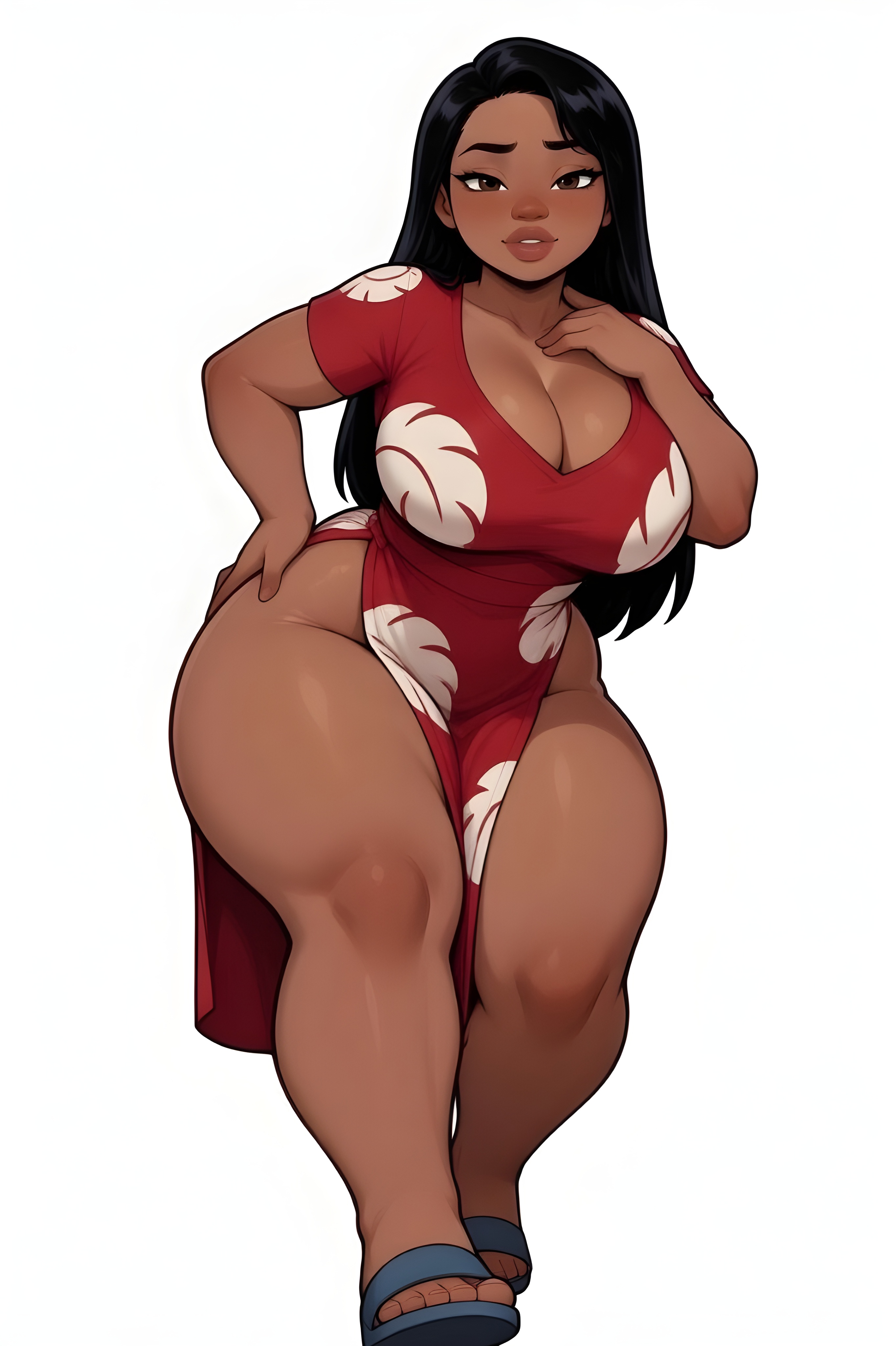 1girls, aged up, ai generated, big ass, big breasts, big butt, brasil louco, bubble ass, bubble butt, chubby, chubby female, clothed, clothed female, curvaceous, curvy, curvy body, curvy female, curvy figure, disney, female, female focus, female human, female only, full body, full clothed, fully clothed, huge breasts, human, human only, large ass, lilo and stitch, lilo pelekai, looking at viewer, looking back, mature, mature female, mature woman, milf body, seducing, seducing viewer, seductive, seductive look, seductive pose, sexy, sexy body, sexy pose, simple background, solo, solo female, solo focus, tagme, thick, thick ass, thick body, thick butt, thick legs, thick thighs, voluptuous, voluptuous female, white background