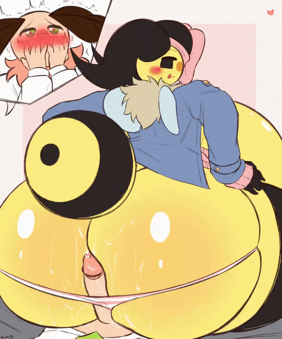 1boy, 1boy1girl, 1girls, animated, annabee (woebeeme), anthro, ass, ass focus, assjob, big ass, big butt, butt, butt focus, buttjob, cock, cum, cum on ass, cum on body, cumming, dick, female, hot dogging, huge ass, huge butt, motthew (woebeeme), oc, original character, panties, penis, pink striped panties, striped panties, tagme, woebeeme