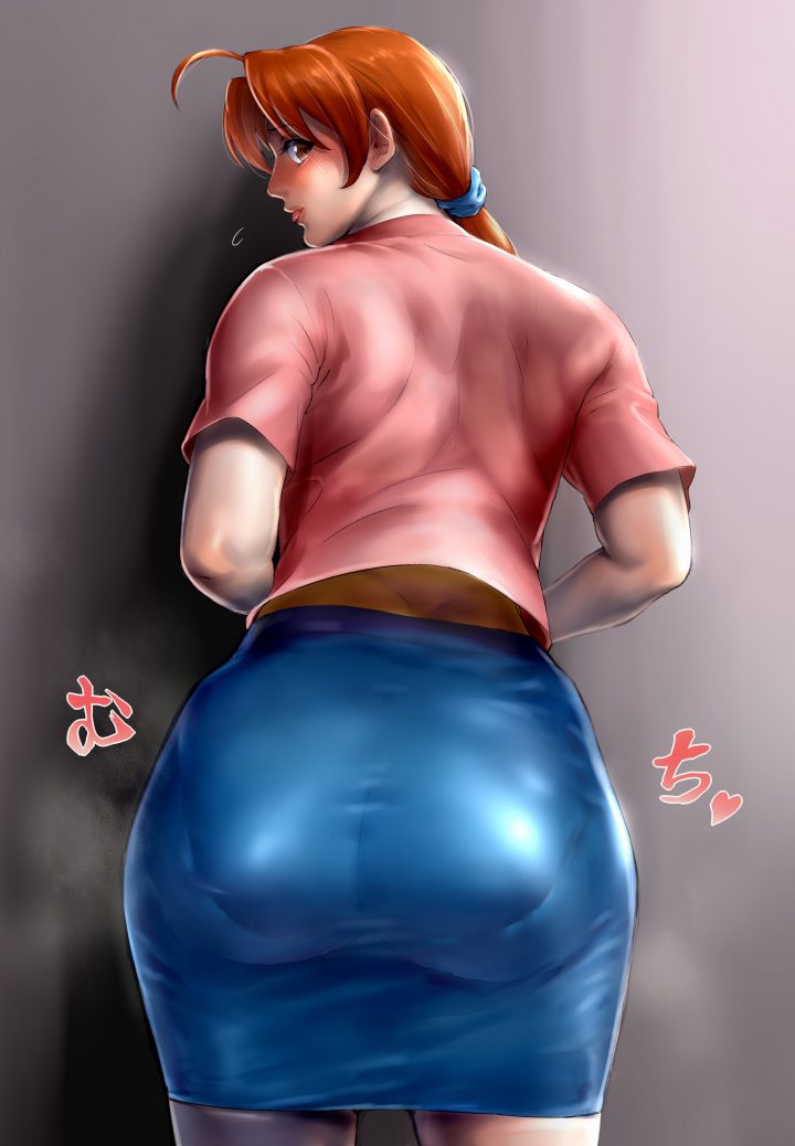 1girls 2018 2d adult adult_female ass ass_focus ass_in_dress back big_ass blush brown_eyes brown_hair clothed clothed_female delia_ketchum_(pokemon) dressed eyelashes female female_only fully_clothed grey_background hourglass_figure huge_ass human human_female human_only iku_(ikuchan_kaoru) japanese_text light-skinned_female light_skin long_hair looking_at_viewer looking_back milf mooning mother nintendo no_sex pale-skinned_female pale_skin panties_visible_through_clothing pantylines pawg plump pokemon ponytail realistic_proportions shirt simple_background single_mom skirt solo solo_female spoken_heart standing sweat teasing teasing_viewer text thighs white_skin