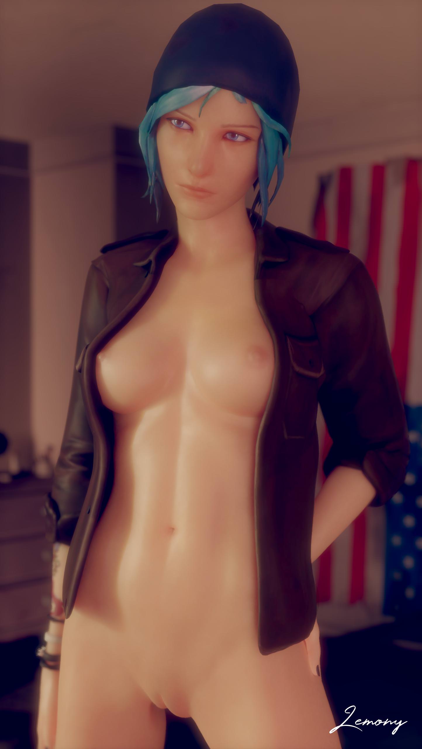 3d areolae blender breasts casual chloe_price clothing female female_only headwear human lemony-senpai life_is_strange nipples outerwear pale_skin pussy solo wristwear