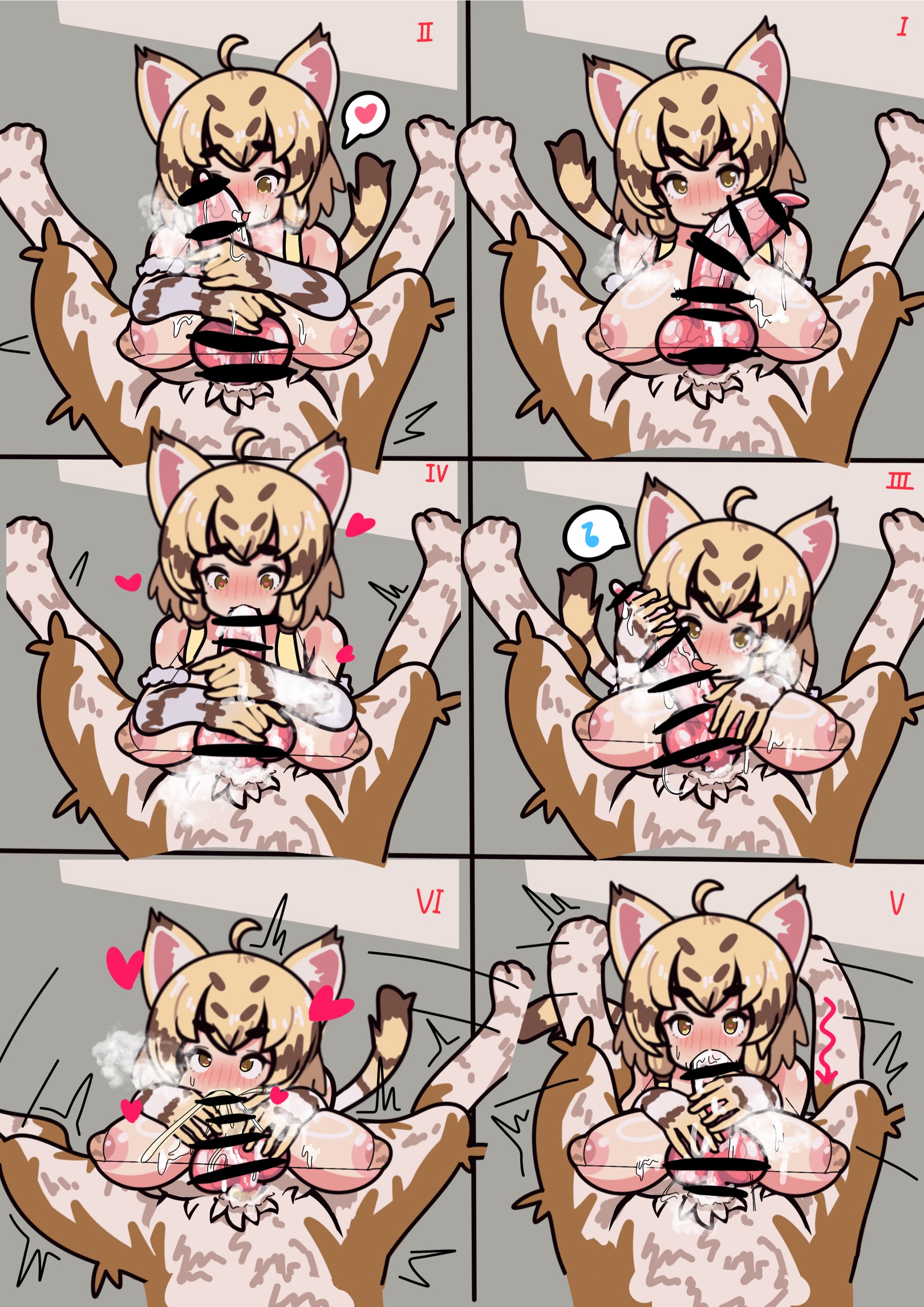 1boy, 1girls, animal ears, animal genitalia, animal penis, animal tail, bar censor, blowjob, breasts, canid, canine, canine genitalia, canine penis, canis, censor bar, censored, censored penis, clothed, clothed female, clothing, dog penis, domestic dog, fellatio, female, feral pov, grabbing penis, handjob, kemono friends, kemonomimi, knot, knotted penis, large breasts, long hair, looking at penis, looking at viewer, male, male/female, masturbation, oral, oral sex, penis, penis grab, pointy ears, pov, public restroom, sand cat (kemono friends), seiranaichi, sex, tail, toilet, zoophilia