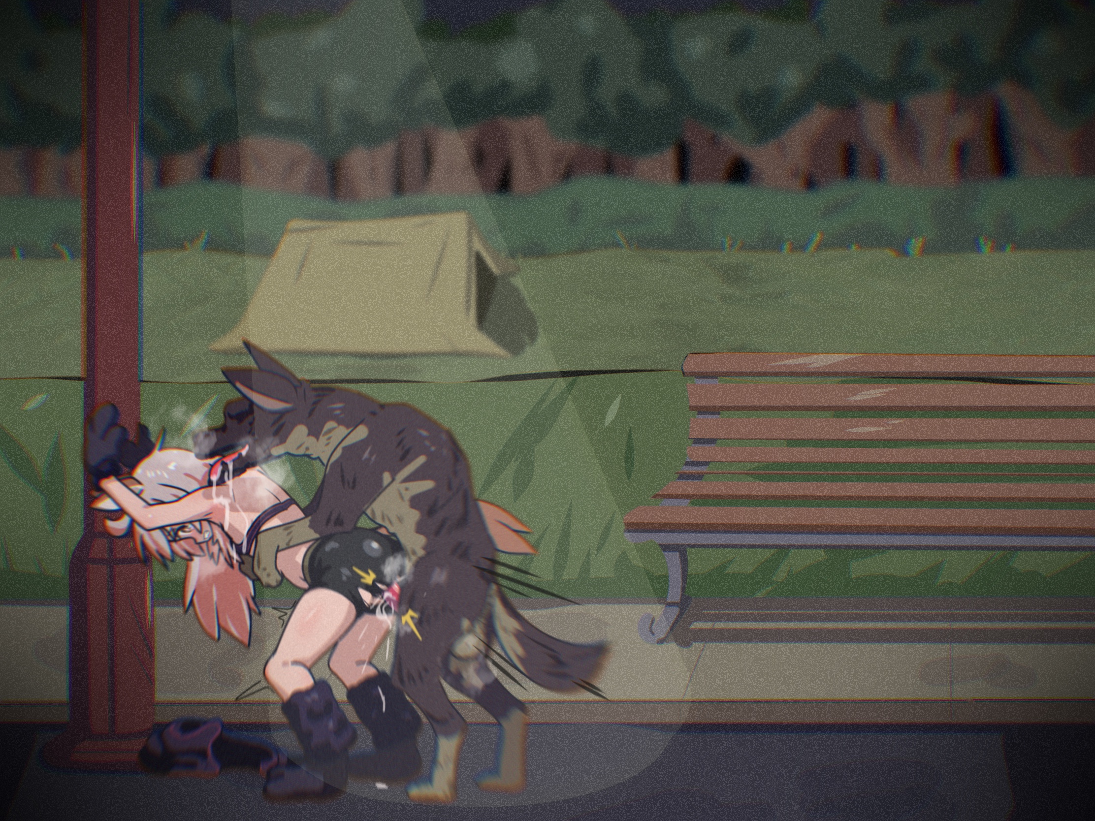 1boy, 1girls, animal ears, animal genitalia, animal penis, animal tail, balls, bar censor, canid, canine, canine genitalia, canine on human, canine penis, canis, censor bar, censored, censored penis, clothed, clothed female, clothed sex, clothing, domestic dog, female, female human/male feral, female on feral, feral, feral on female, feral on human, feral penetrating, feral penetrating human, human female, human on feral, interspecies, kemonomimi, knot, knotted penis, light skin, light-skinned female, long hair, looking at viewer, male, male/female, night, onii-chan wa oshimai!, oyama mahiro, penetration, penis, pointy ears, pussy, rape, ripped clothing, ripped pants, seiranaichi, sex, sex from behind, tail, torn clothes, torn clothing, vaginal insertion, vaginal penetration, vaginal sex, zoophilia
