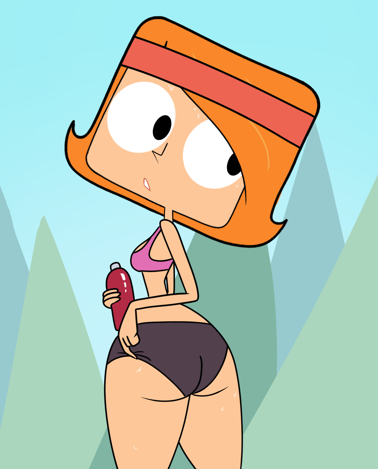 1girls, accurate, accurate art style, accurate artstyle, accurate body type, accurate proportions, alternate costume, artstyle, artstyle imitation, ass, ass focus, big ass, bottom heavy, bottom heavy female, butt, butt focus, cartoon network, cartoon network studios, clothed, clothed female, clothes, clothing, debbie turnbull, debs turnbull, female, female focus, female only, headband, impstripe, looking back, robotboy, solo, solo female, solo focus, sweat, sweatdrop, sweating, sweaty, training, workout, workout clothes, workout clothing