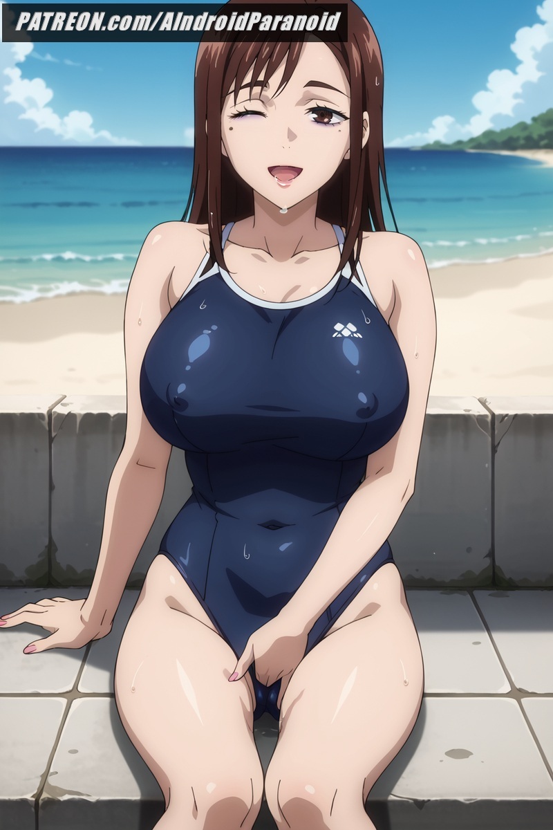 ai_generated aindroidparanoid ass beach big_ass big_breasts big_butt busty curvy cute fat_ass female female_only fingering fingering_pussy hips huge_ass huge_breasts jujutsu_kaisen large_ass large_breasts legs masturbating masturbation narrow_waist outdoors shoko_ieiri slim_waist stable_diffusion swimsuit thick_ass thick_thighs voluptuous waist wide_hips