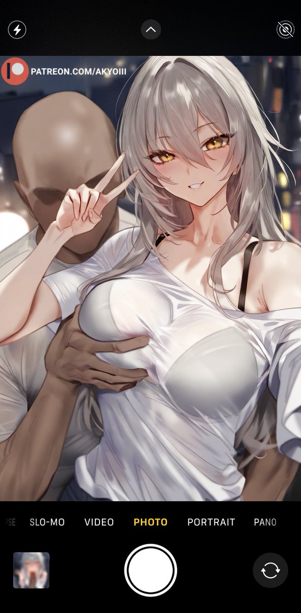 1boy 1girls ai_generated akyoi ass big_dick black_bra blush bra breasts dark-skinned_male dark_skin dick female grabbing_breasts honkai:_star_rail honkai_(series) light-skinned_female light_skin long_hair looking_at_viewer medium_breasts patreon silver_hair stelle_(honkai:_star_rail) taking_picture yellow_eyes