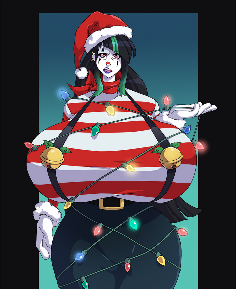 1female 1girls big_breasts big_tiddy_goth_gf breasts christmas clown female female_only goth goth_girl gothic mime mime_girl solo solo_female spiralingstaircase tagme twitter_link