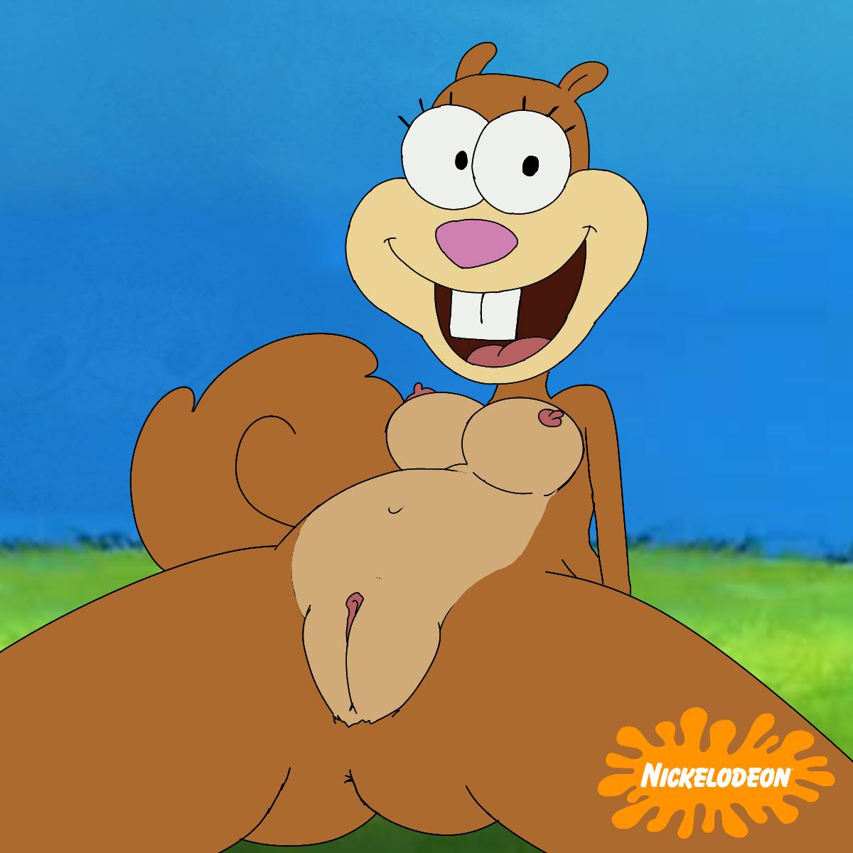 1:1 1girls anthro breasts brown_body buckteeth female genitals hi_res mammal nickelodeon nude nuttysplat pussy rodent sandy_cheeks sciurid solo spongebob_squarepants spread_legs spreading teeth tree_squirrel underwater water