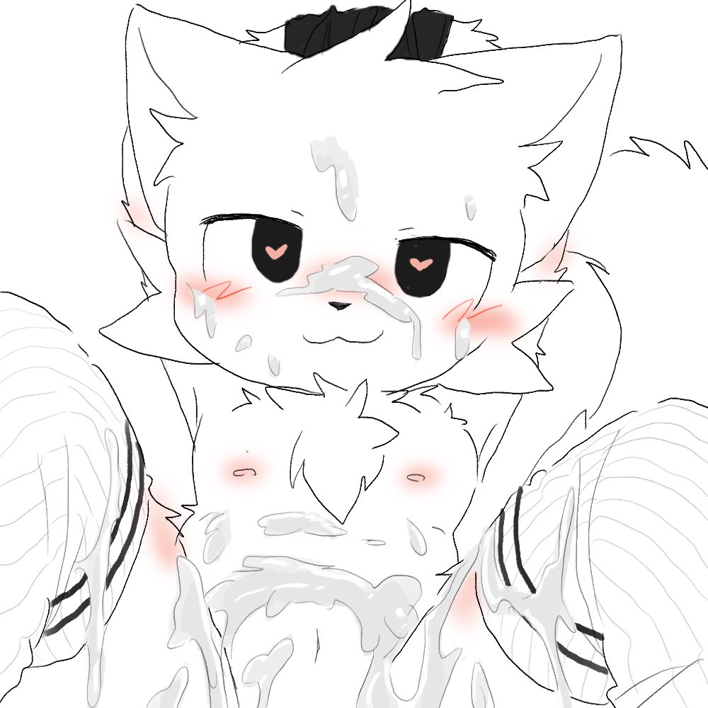 1:1 anthro arms_tied arms_tied_behind_back black_eyes bodily_fluids bound boy_kisser_(meme) boykisser boykisser_(meme) chano cheek_tuft chest_tuft clothing cum cum_covered domestic_cat facial_tuft felid feline felis fluffy fluffy_ears fluffy_tail genital_fluids heart_eyes heart_symbol legwear male mammal meme messy nipples silly_cat_(mauzymice) solo tail thigh_highs tuft