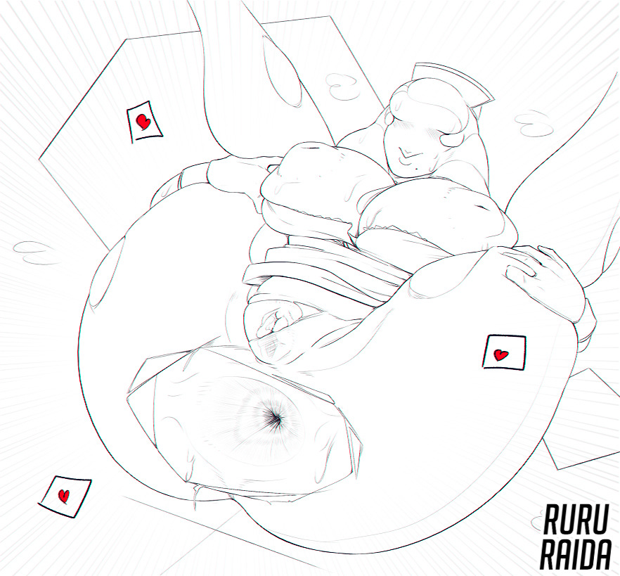 1girls, anus, ass, breasts, bubble head nurse, female, legs over head, legs up, nipples, nurse (silent hill), pussy, ruru-raida, silent hill, silent hill 2, solo