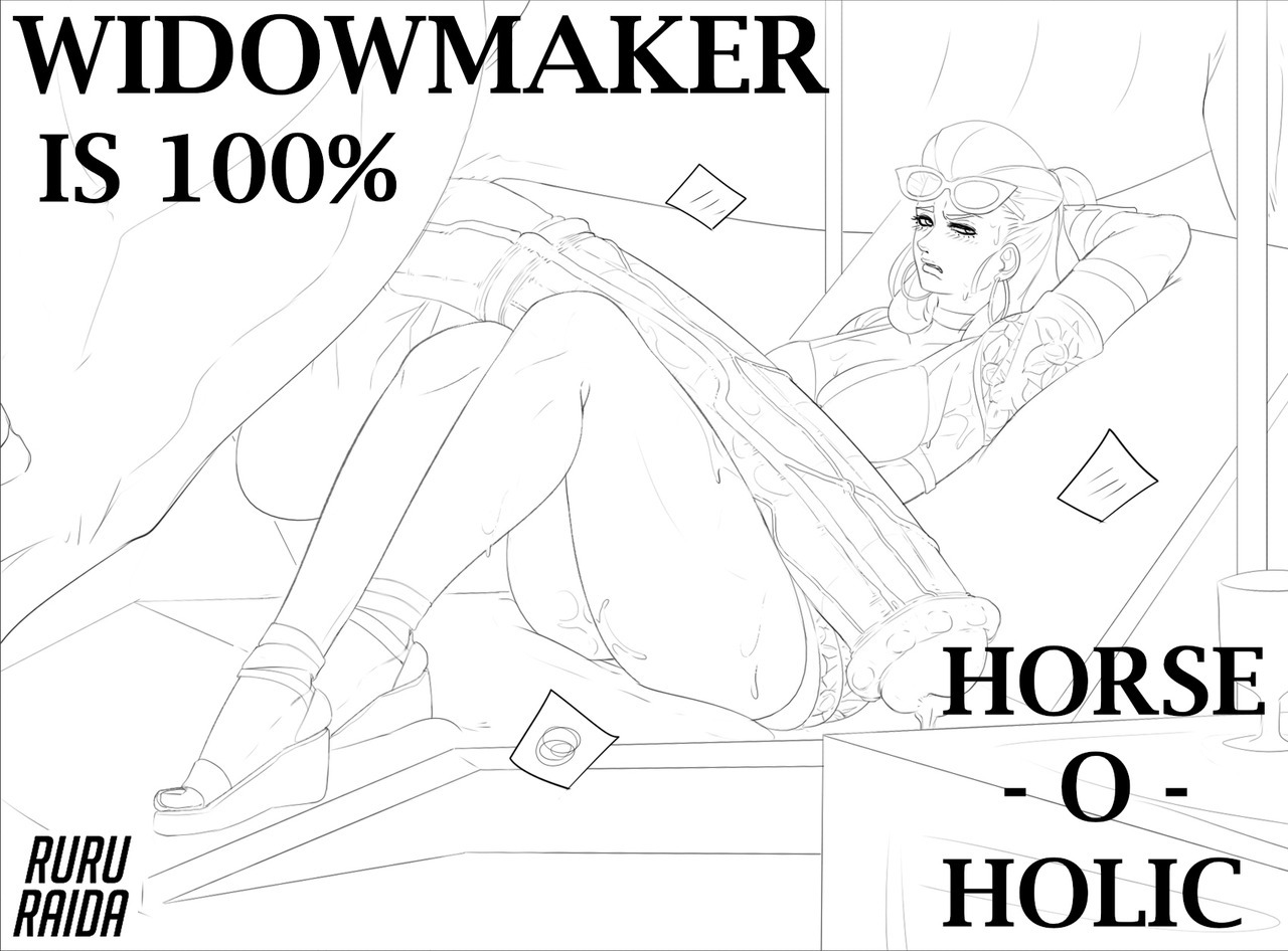 balls, bestiality, blizzard entertainment, female, horse, horsecock, male, monochrome, overwatch, penis, precum, ruru-raida, size difference, sketch, widowmaker, zoophilia