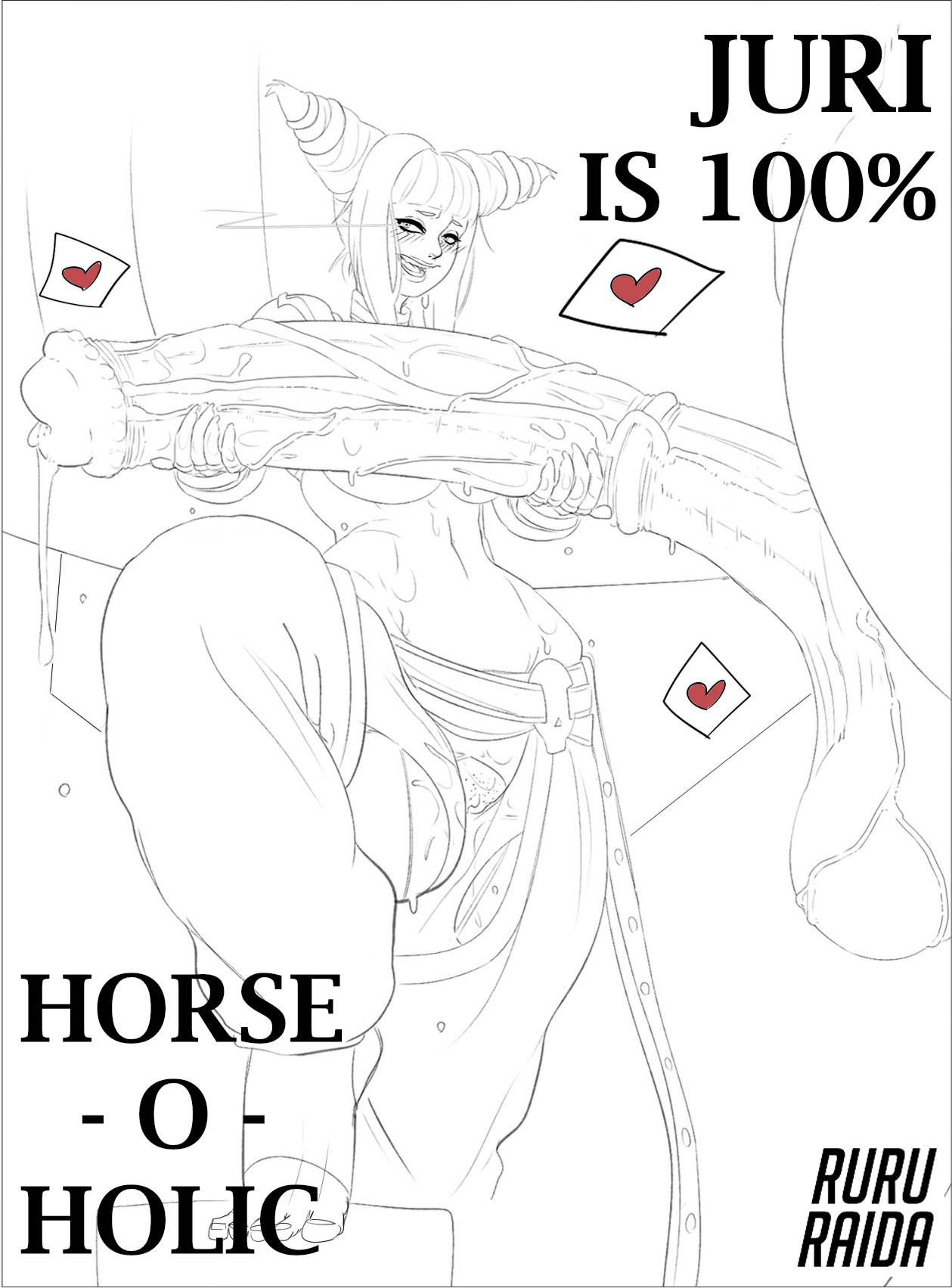 balls, bestiality, female, gigantic penis, horsecock, juri han, male, penis, precum, ruru-raida, size difference, street fighter, zoophilia