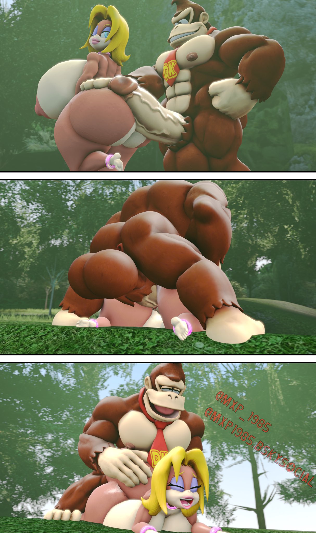 1boy 1girls 3d 3d_(artwork) abs anthro anthro_on_anthro ape ass ass_grab balls ballsack biceps big_balls big_penis blonde_hair blue_eyes brown_fur candy_kong closed_eyes dat_ass doggy_style donkey_kong donkey_kong_(series) dumptruck_ass duo enormous_ass enormous_balls enormous_penis erection fat_ass furry furry_female furry_male furry_only genitals gigantic_ass gigantic_balls gigantic_breasts gigantic_penis gorilla grass hands_on_ass huge_ass huge_balls huge_breasts huge_cock large_ass large_balls large_breasts large_penis male male/female male_nipples mammal massive_ass massive_balls massive_breasts massive_penis muscular muscular_anthro muscular_male mxp1985 necktie nintendo nipples open_mouth outdoors pecs penis penis_in_pussy primate red_necktie sex straight straight_sex thick_ass thick_penis trees