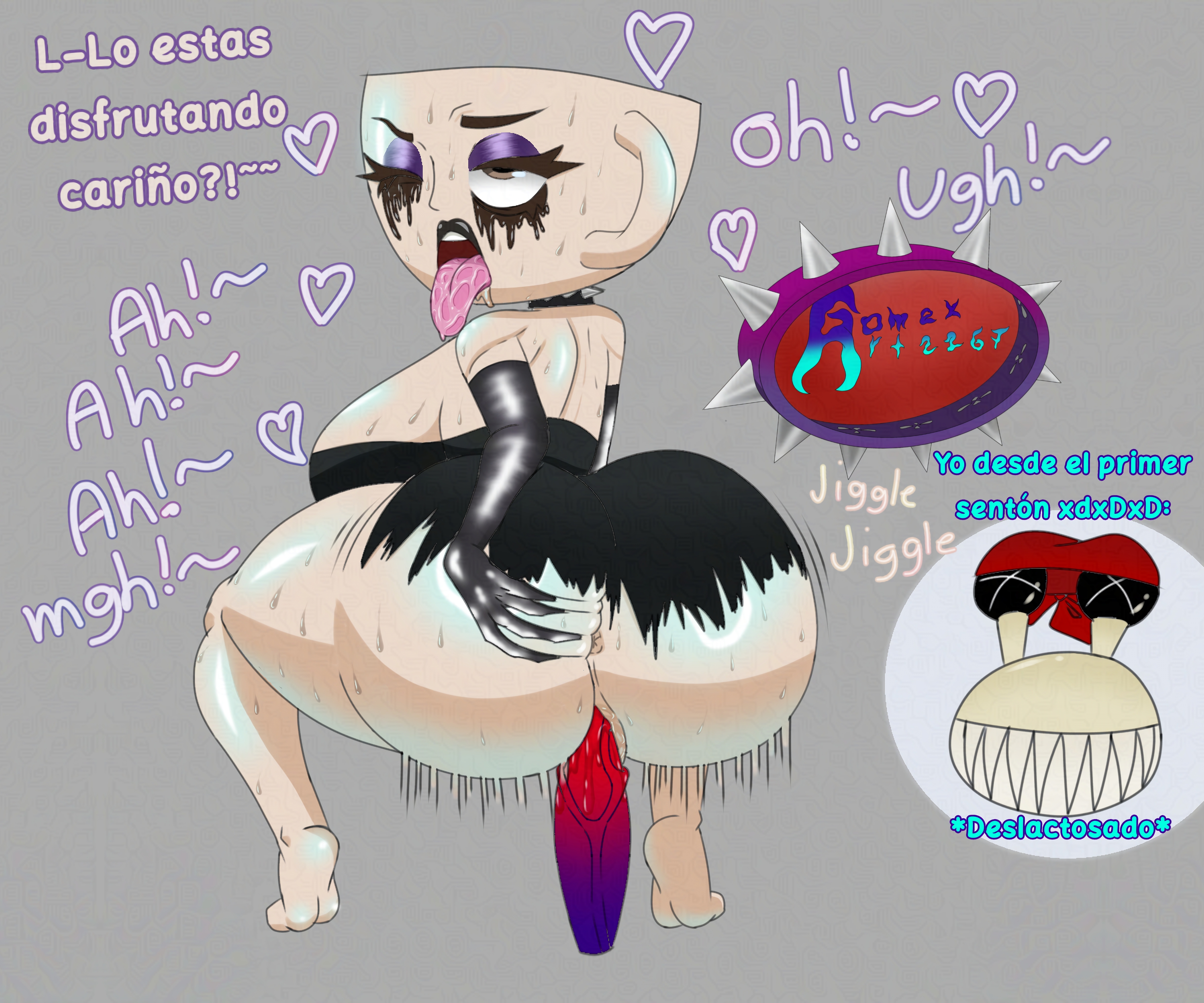 ahegao face, big ass, big breasts, big penis, bouncing ass, brainrot, breasts, cowgirl position, espressona signora, fat butt, fat cock, female, goth girl, italian brainrot, male, mascara running, moaning, penis