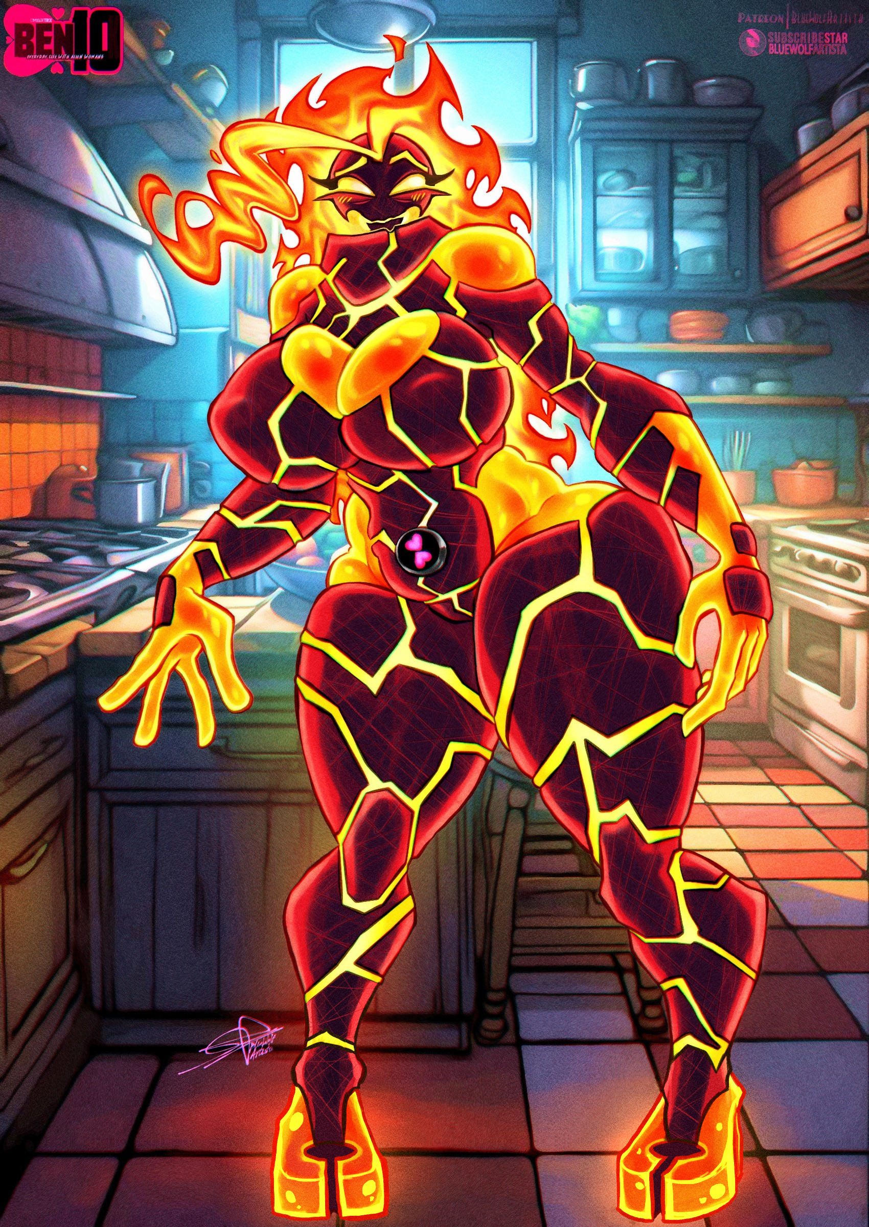 alien, alien female, alien girl, ben 10, big breasts, bluewolfartista, breasts, cartoon network, chaquetrix, female, female only, fire, heatblast, huge breasts, mature female, milf, milftrix, no human, pyronite, sexy, thick thighs, thighhighs, thighs, wide hips