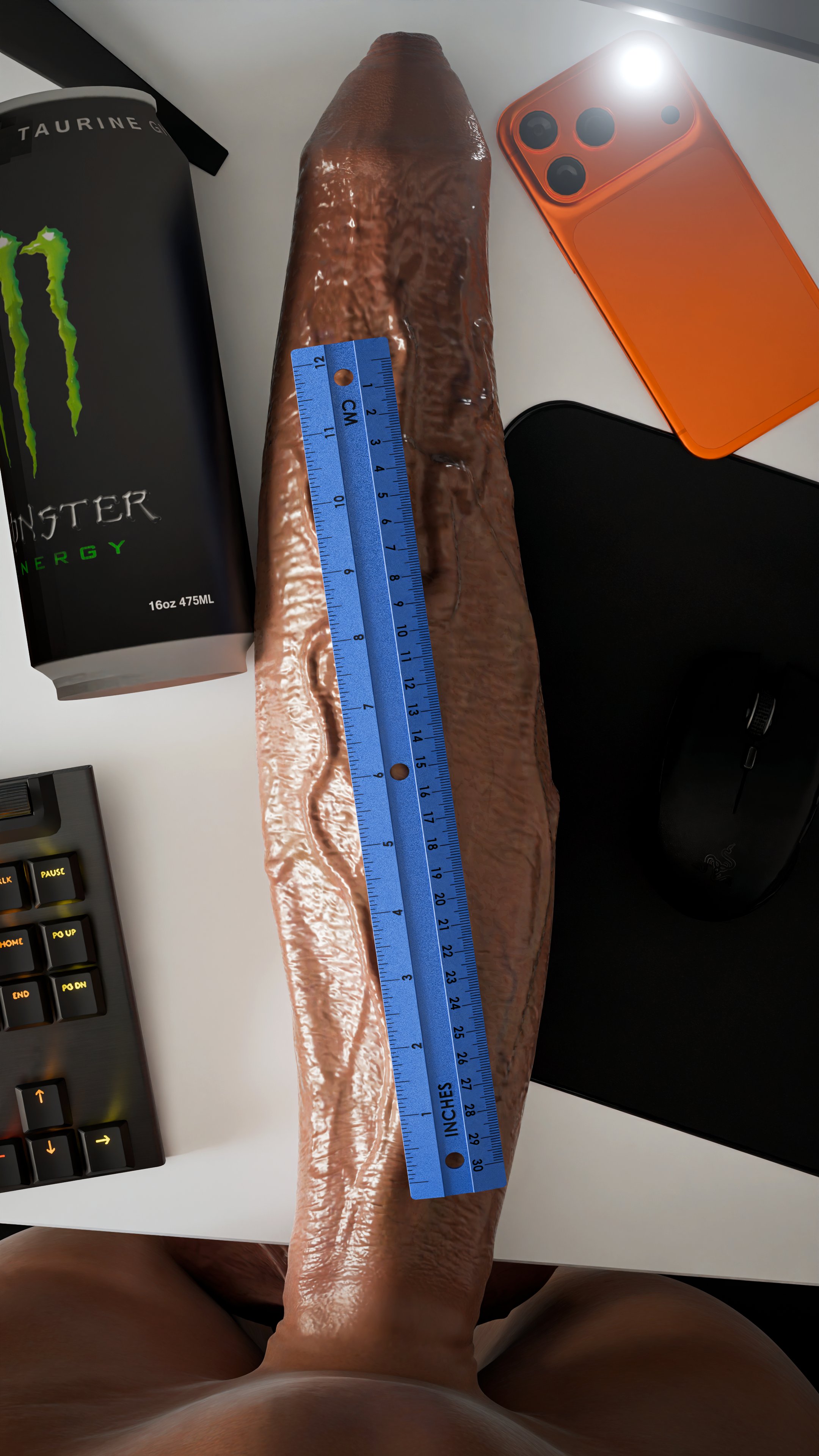 1futa, 3d, big penis, blankken, computer, dick pic, futanari, gigantic penis, huge penis, long penis, lucy (blankken), measuring, measuring penis, monster drink, original, original character, penis, phone, pov, ruler, uncircumcised, veiny penis