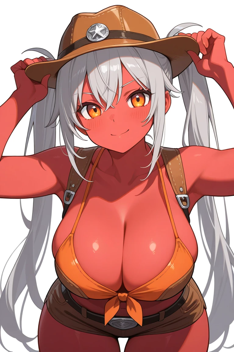 1girl1futa 1girls ai_generated back_view chile chilean chirritox computer condom cowboy cowboy_hat dick discord female grey_hair hispanic hispanic_virtual_youtuber hispanic_youtuber huge_breasts indie_virtual_youtuber indie_vtuber l latino long_hair masturbation nude nude_female panties red_body red_skin server streamer streamers twintails twitch twitching vtuber vtuber_persona vtuberfanart vtubers western youtube youtuber, youtuber_girl youtubers