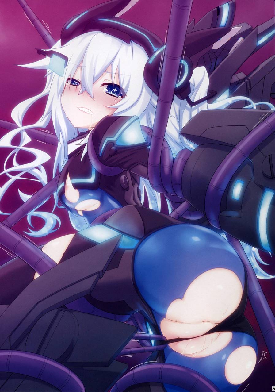 1girls areola ass black_heart blue_eyes blush bondage breasts clothes_stuck_on_object cpu_(neptunia) curvy embarrassed female female_only flossing goddess human humiliation large_ass looking_back neptunia_(series) next_black next_form noire panties panty_pull pussy rape restrained small_breasts star_eyes strangling struggling tears tentacle tentacle_rape torn_clothes wedgie white_hair