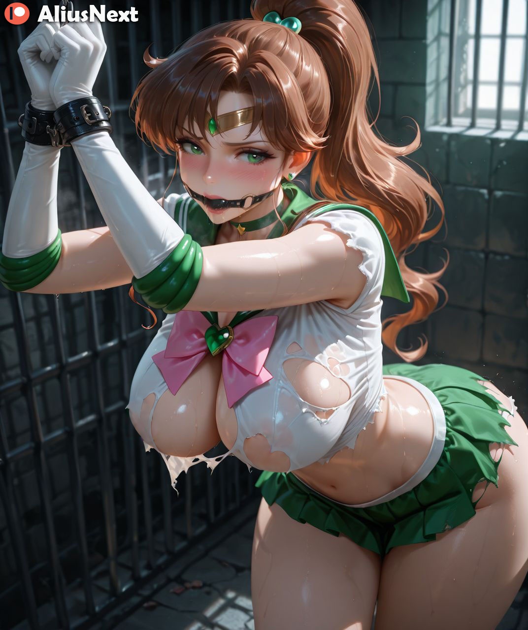 1girls, ai generated, aliusnext, ass, big ass, big breasts, bishoujo senshi sailor moon, bondage, bound, breasts, brown hair, captured, captured heroine, defeated, defeated heroine, female, female only, hi res, high quality, high resolution, highres, huge ass, huge breasts, light skin, light-skinned female, lingerie, massive ass, massive breasts, mature, mature female, patreon, sailor jupiter, slave, solo, solo female, sweat, sweatdrop, sweating, sweaty, sweaty body, sweaty breasts, thick, thick ass, thick hips, thick legs, thick lips, thick thighs, torn clothes, voluptuous, voluptuous body, voluptuous female