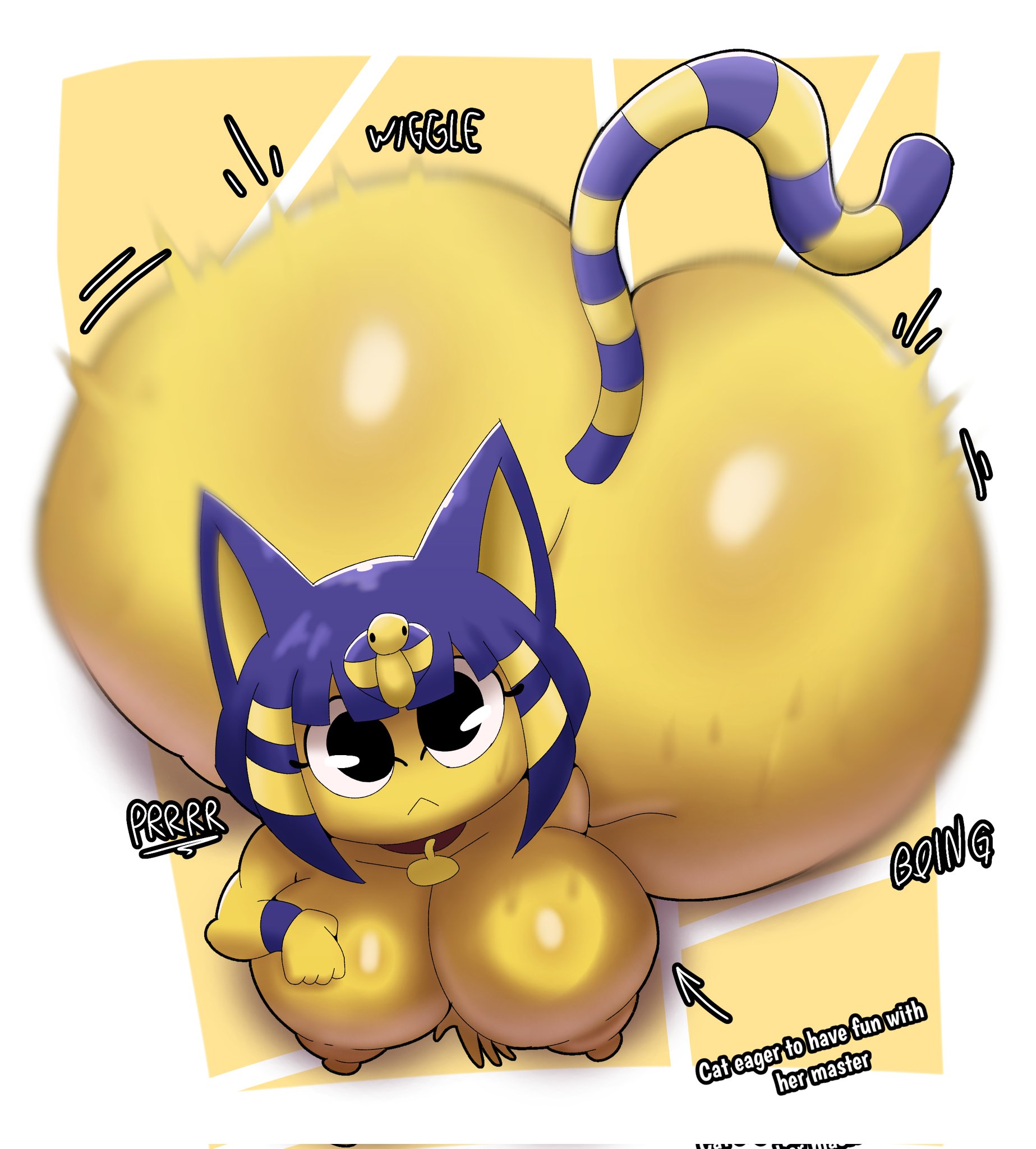 1girls, animal crossing, ankha, anthro, ass, ass focus, booty, breasts, fat, fat ass, fat bitch, fat butt, female, female only, gigantic ass, huge breasts, hyper ass, large breasts, looking at viewer, massive ass, nude, solo, solo female, thedeathcrow05, twerk, twerker, twerking, twerking bottom
