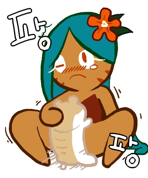 ambiguous penetration, cookie run, female, hamster, korean text, marshmallow hamster, straight, tagme, tiger lily cookie, zoophilia