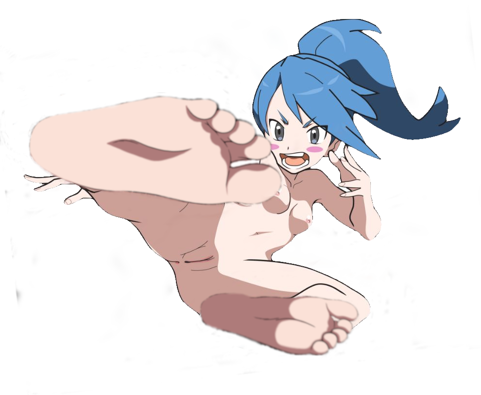 1girls alpha_channel areolae barefoot battle_girl_(pokemon) battle_girl_(pokemon_oras) blue_eyes blue_hair blush breasts completely_nude edit feet feet_first feet_out_front female_only foot_fetish gloves human human_only jumping long_hair nintendo nipples npc_trainer nude nude_filter official_artwork_edit open_mouth pokemon pokemon_rse pussy shauna_(hoenn) simple_background small_breasts soles spread_legs toes video_game video_games