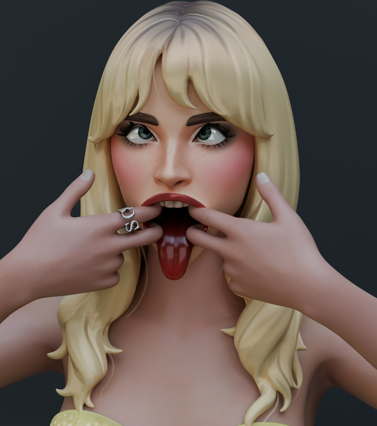 3d, ahe gao, artist request, female, fortnite, fortnite: battle royale, open mouth, oral, sabrina carpenter, sabrina carpenter (fortnite)