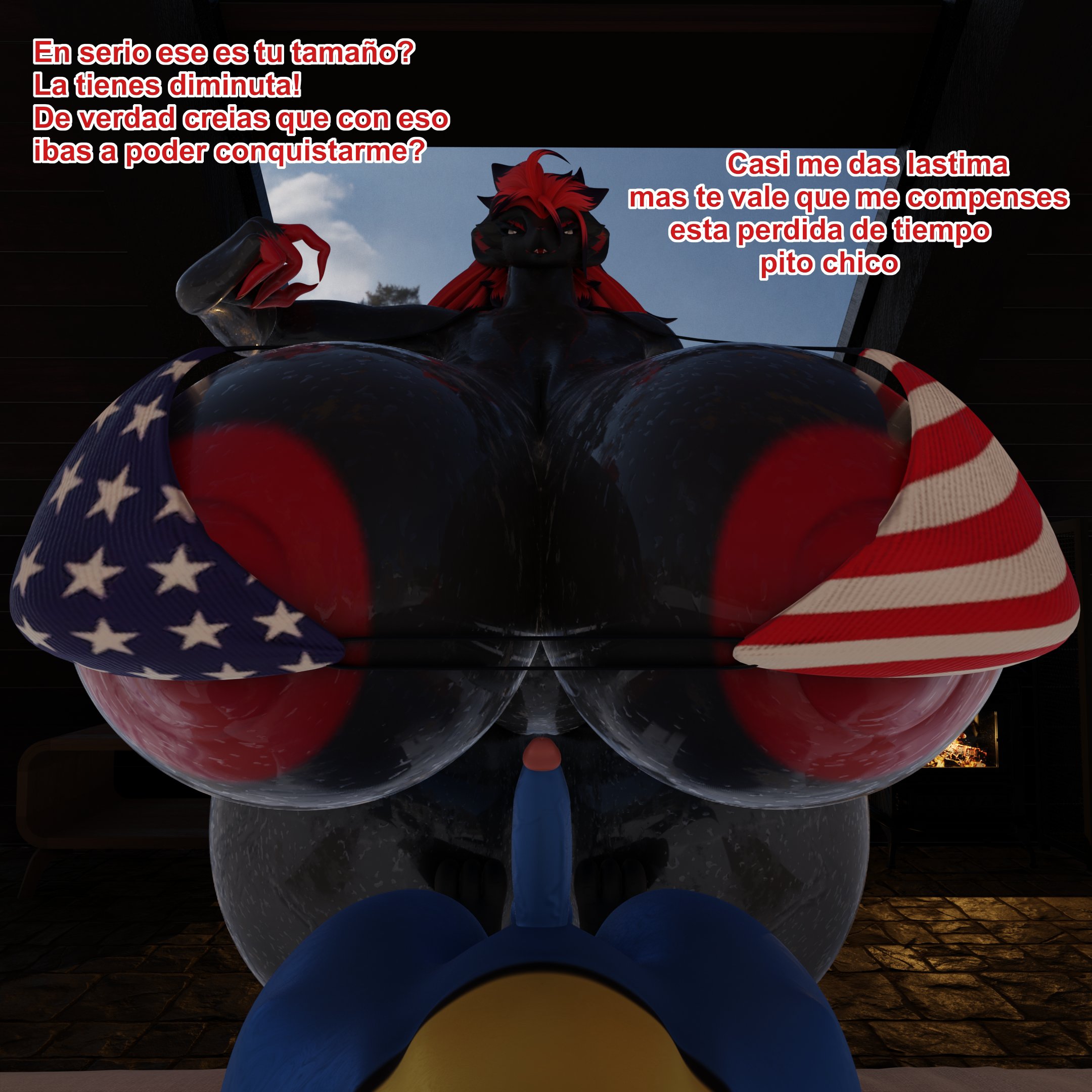 big breasts, bikini, breasts, cleavage, female, furry, huge breasts, hyper breasts, lucario, nipples, notsafeforgek, penis, pokemon, pokemon (species), small penis, small penis humiliation, sph, tagme, thick thighs, wide hips, zoroark