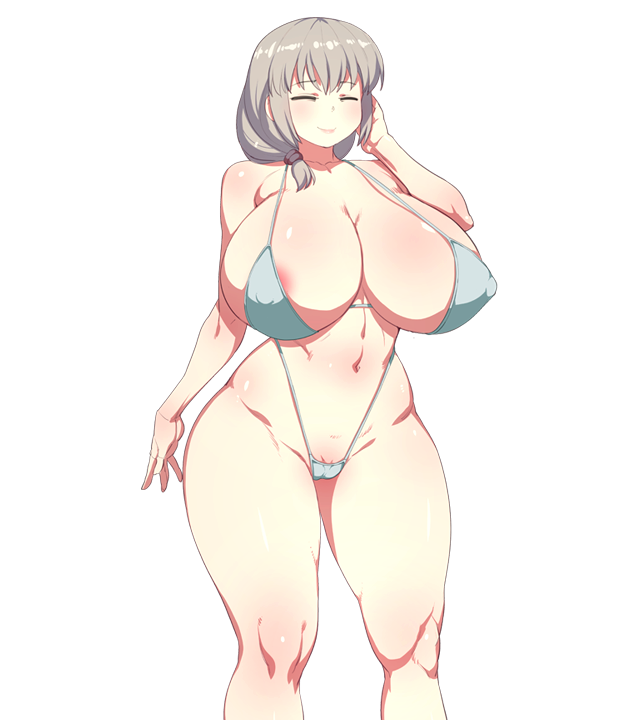 1girls big_breasts big_thighs bikini bokuman breasts busty female female_only gigantic_breasts huge_breasts huge_thighs large_breasts large_thighs massive_breasts mature_female milf navel sling_bikini slingshot_swimsuit standing swimsuit thick_thighs thighs uzaki-chan_wa_asobitai! uzaki_tsuki voluptuous waifuhub