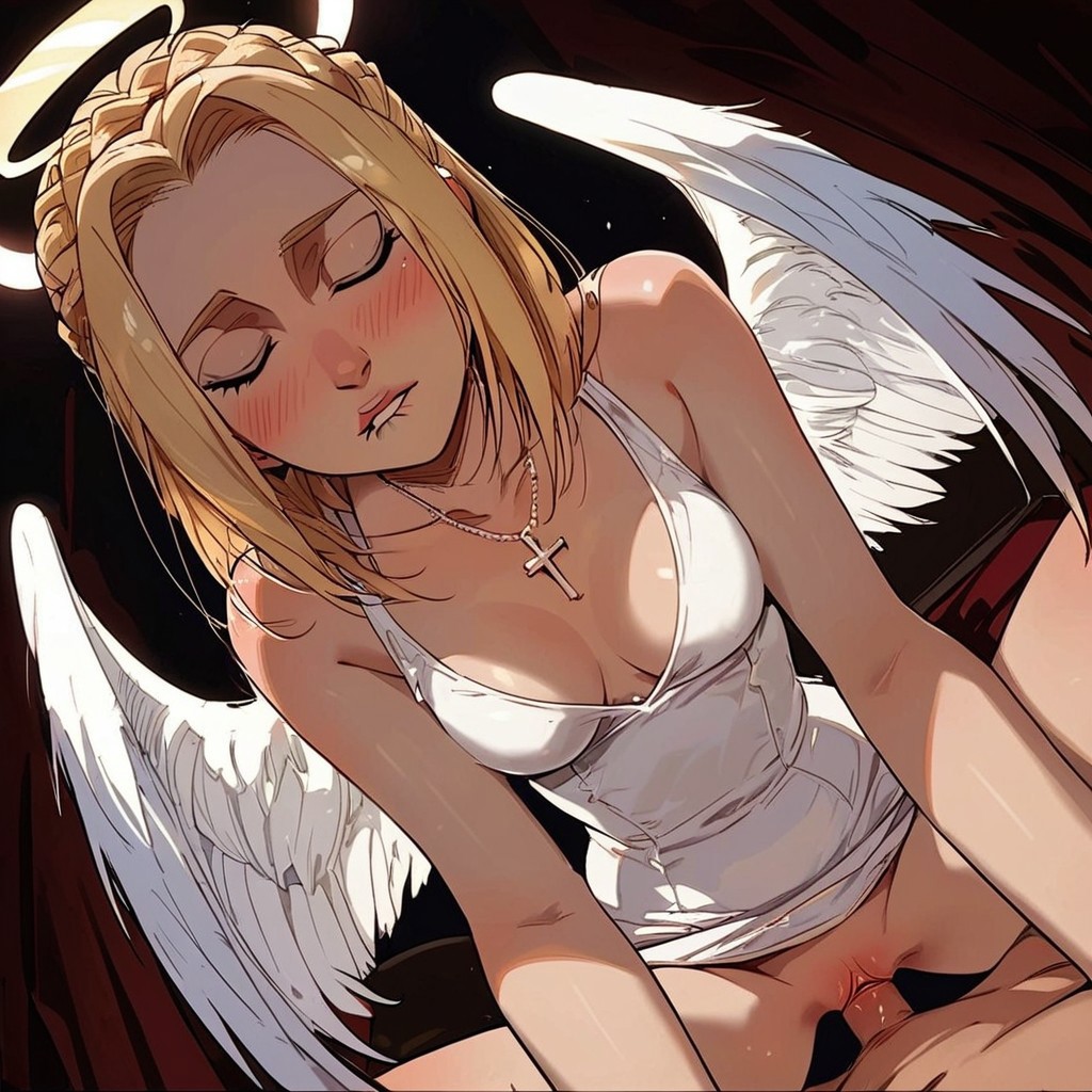 ai_generated angel angel_costume angel_wings attack_on_titan christa_lenz civitai clothed_sex cross_necklace female halloween halloween_costume historia_reiss pikachu1938 shingeki_no_kyojin tagme vaginal_sex white_dress