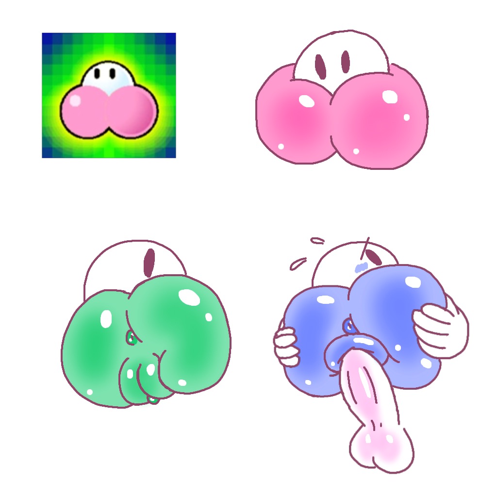 anus ass balls blush cherbil female female_focus ice_cherbil jk-kino male mario_(series) nintendo paper_mario penetration penis poison_cherbil pussy straight vaginal_penetration video_games white_background