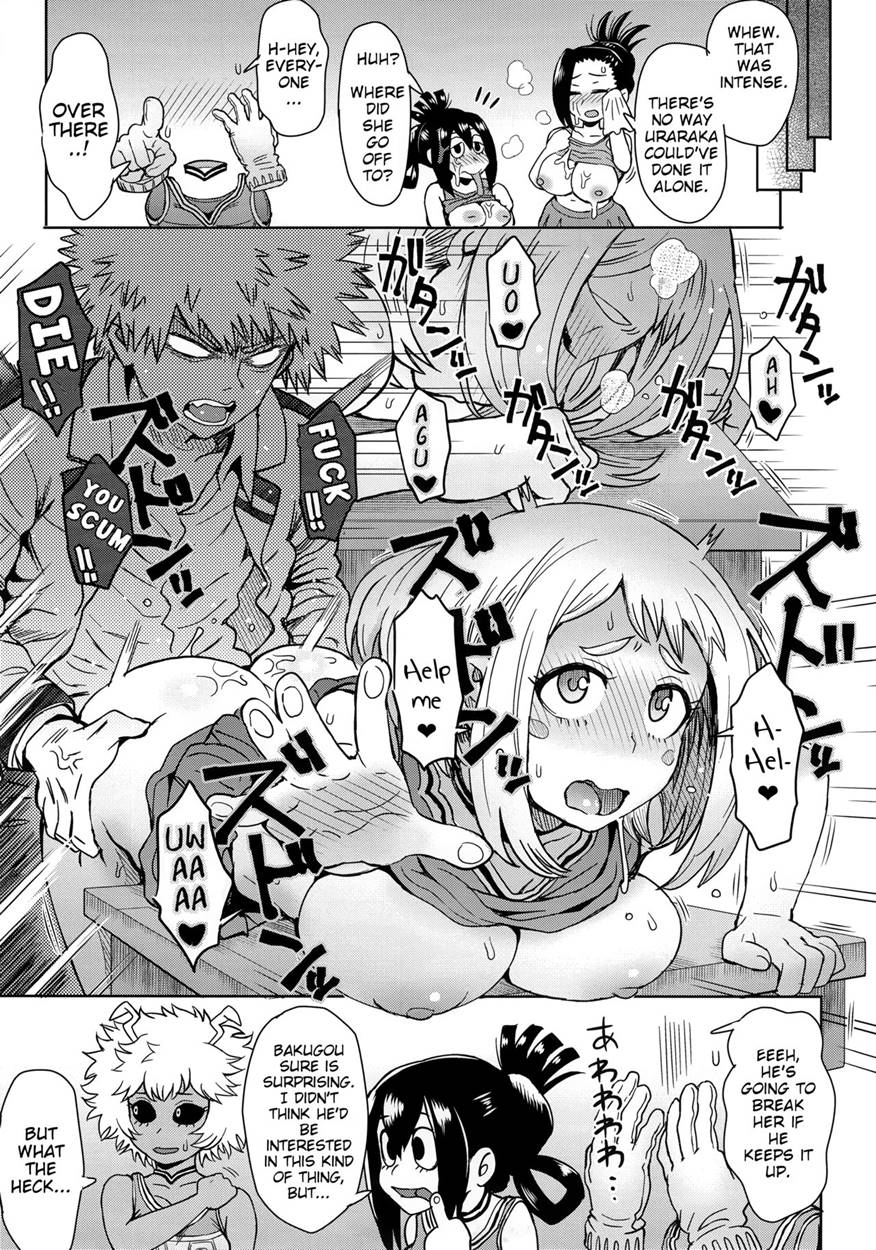 1boy, 1girls, aroused, ass, ass grab, big breasts, black and white, breasts, breasts out, cheerleader, cheerleader uniform, clothed sex, comic, cucked by bully, doggy style, doujinshi, female, female human, femsub, fucked into submission, human, human male, katsuki bakugou, kyoka jiro, large breasts, looking pleasured, male, maledom, my hero academia, netorare, ntr, ochako uraraka, plap, pussy, sex, sex from behind, skirt, tagme, teenage girl, teenager, u.a. cheerleader outfit, vaginal penetration