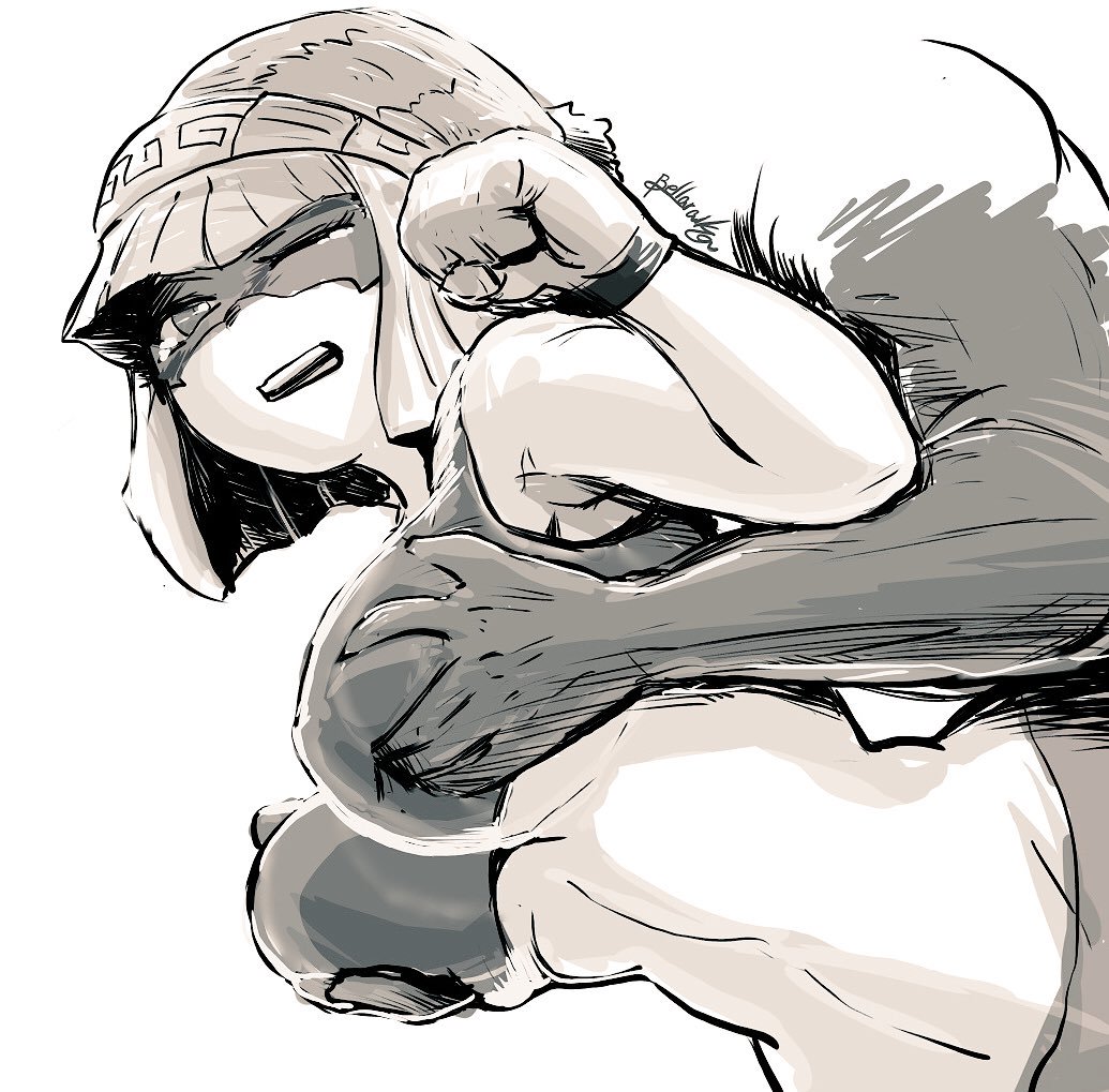 1boy, 1girls, arms, arms (game), bare arms, bare midriff, beanie, bellaraika, bimbo, black and white, breast grab, breast hold, breast squeeze, breasts, breasts grab, busty, clothing, dark skin, dark-skinned male, faceless male, female, fist, fit, fit female, grabbing, grabbing from behind, groping, groping from behind, hands, implied penetration, implied sex, looking at another, looking back, male, maledom, mask, midriff, min min (arms), monochrome, muscular, navel, nintendo, noodles, one eye closed, open mouth, partial male, shorts, sports bra, straight, tear, tearing up, teenager, teeth, tight clothing, tight fit, underboob, white background, wristband