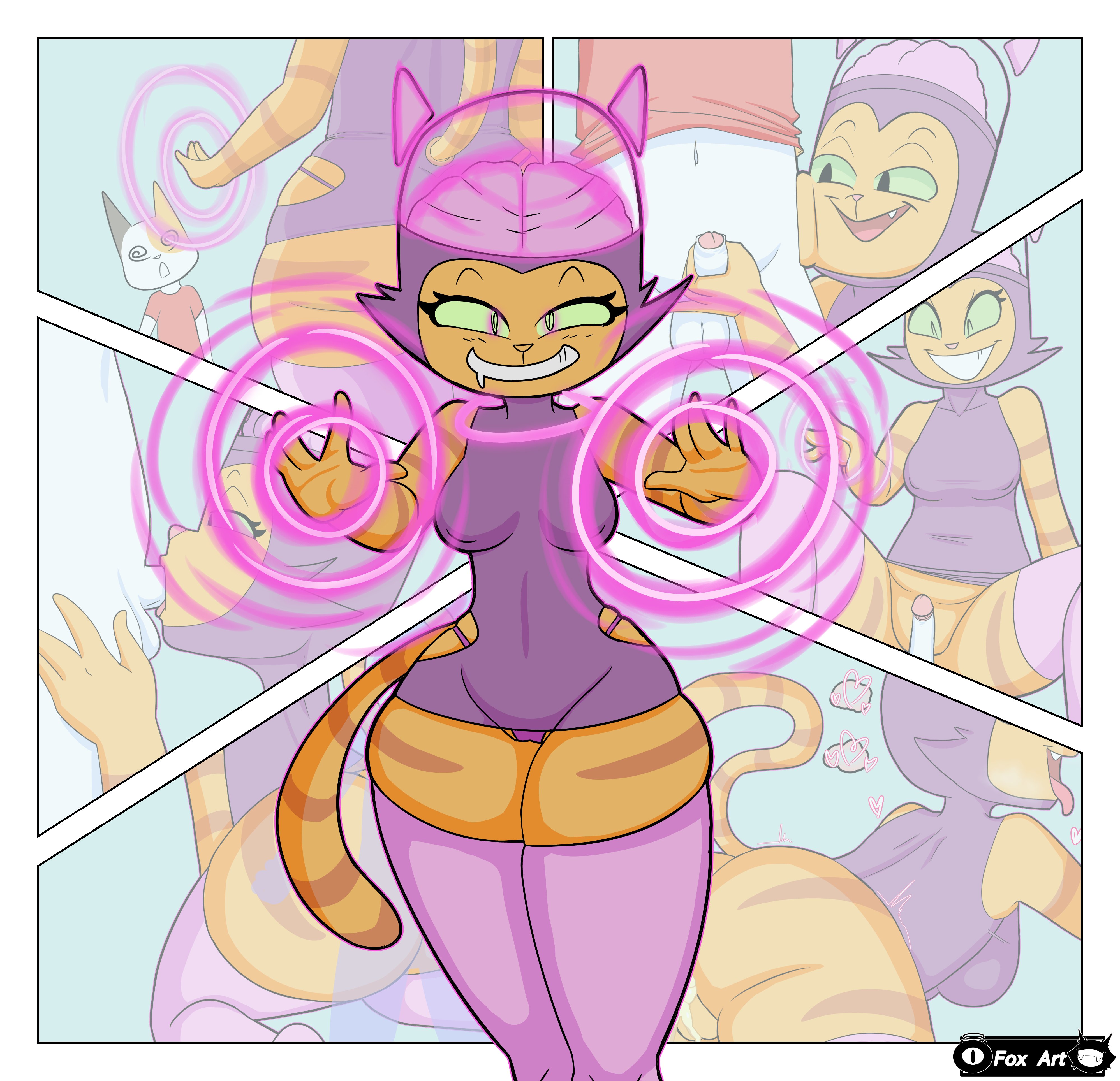 1boy, 1boy1girl, 1girls, 2025, 4 fingers, absurd res, age difference, anthro, anthro female, anthro male, anthro on anthro, anthro only, arms bent, artist logo, artist name, ass, bad parenting, balls, bare shoulders, bent leg, big ass, big breasts, big butt, big eyes, big mouth (anatomy), big nipples, biped, black blush, black ears, black eyebrows, black eyes, blue background, blush, blush lines, bodily fluids, border, bottomless, bottomless anthro, bottomless female, bottomless male, brain, breasts, calico cat, cat, cat boy, cat girl, cheek tuft, clothed, clothed anthro, clothed female, clothed male, clothed sex, clothing, comic, cub, cum, cum from ass, cum in ass, cum inside, curved eyebrows, digital drawing (artwork), digital media (artwork), domestic cat, dress, drooling, duo, erection, eyebrows, eyelashes, face squish, facial tuft, fangs, fat ass, felid, feline, felis, fellatio, female, fingers, foreskin, foxart950, fran (litterbox comics), front view, fur, fur tuft, furry, furry female, furry male, furry only, genital fluids, genitals, glans, green eyes, green sclera, grin, grinning at viewer, half-closed eyes, hand on another's leg, hand on another's thigh, hand on leg, hand on thigh, handjob, heart symbol, hi res, holding another's penis, holding penis, huge ass, huge butt, huge hips, huge nipples, humanoid genitalia, humanoid hands, humanoid penis, hypnosis, incest, intraspecies, iris, kneeling, larger female, legs together, legwear, light body, light fur, litterbox comics, logo, looking at another, looking at another's penis, looking at genitalia, looking at partner, looking at penis, looking at viewer, looking pleasured, male, male cub, male/female, mammal, markings, mask, mature, mature anthro, mature female, mature woman, milf, mind control, minidress, monotone balls, monotone genitals, mother, mother and child, mother and son, multicolored body, multicolored fur, narrowed eyes, navel, nipple outline, nipples, nude anthro, nude male, older female, older female and younger male, open mouth, open smile, oral, orange body, orange ears, orange fur, orange stripes, orange tail, organs, outside border, parent, parent and child, parent and son, partially retracted foreskin, penile, penis, penis in mouth, pink heart, pink nose, pink tongue, plump labia, pointy ears, prick ears, pupils, purple clothing, purple dress, purple legwear, purple mask, purple minidress, purple thigh highs, purple thong, purple underwear, red clothing, red shirt, red t-shirt, red topwear, retracted foreskin, saliva, sex, shirt, simple background, sitting, size difference, skimpy, slit pupils, smaller male, smile, smiling, smiling at another, smiling at partner, smiling at viewer, snout, son, spiral, spiral eyes, spread legs, spreading, squish, standing, straight, straight sex, striped arms, striped body, striped butt, striped fur, striped legs, striped markings, striped tail, stripes, superhero, superhero costume, superpowers, t-shirt, tabby cat, tail, tail markings, teeth, text, thick eyelashes, thick thighs, thigh highs, thin eyebrows, thong, tongue, tongue out, topwear, tuft, underwear, upskirt, url, vincent (litterbox comics), vulva, webcomic, white balls, white body, white border, white fur, white nose, white penis, white text, wide hipped anthro, wide hipped female, wide hips, young, young anthro, young male, younger male