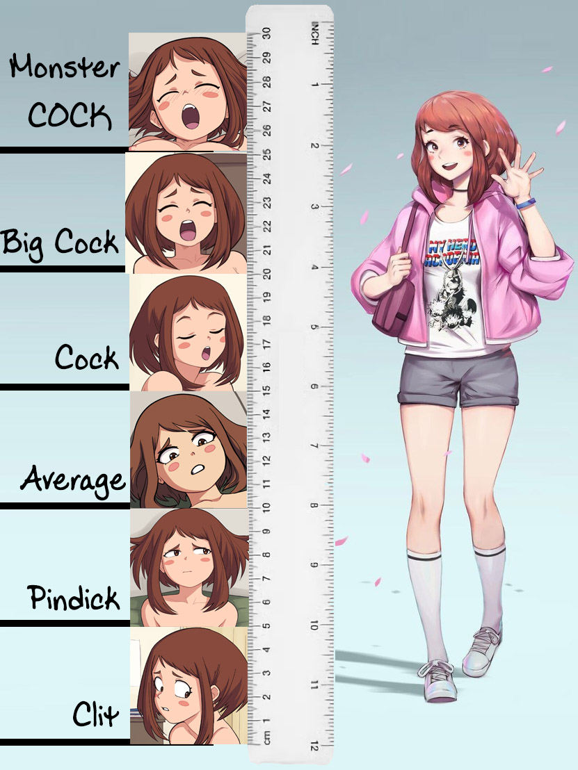 ahe gao, ai generated, english text, female, large penis, penis measuring, ruler, screaming in pleasure, small penis, small penis humiliation, smile