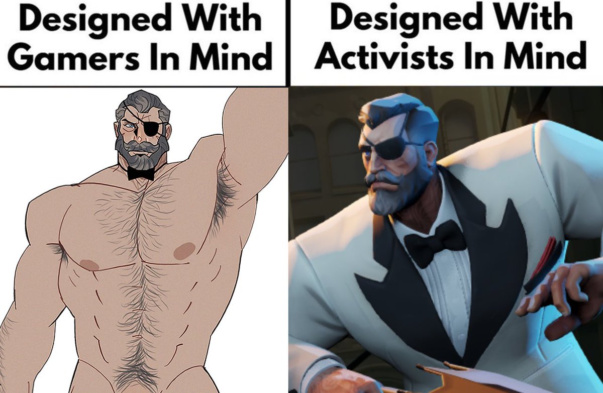 armpit hair, bara, beard, body hair, daddy, deadlock, designed with gamers in mind, dilf, gay, hairy armpits, hairy male, male, male only, meme, muscular, muscular male, nude, old male, raven (deadlock), revealyoursins, solo, solo male, tuxedo, yaoi