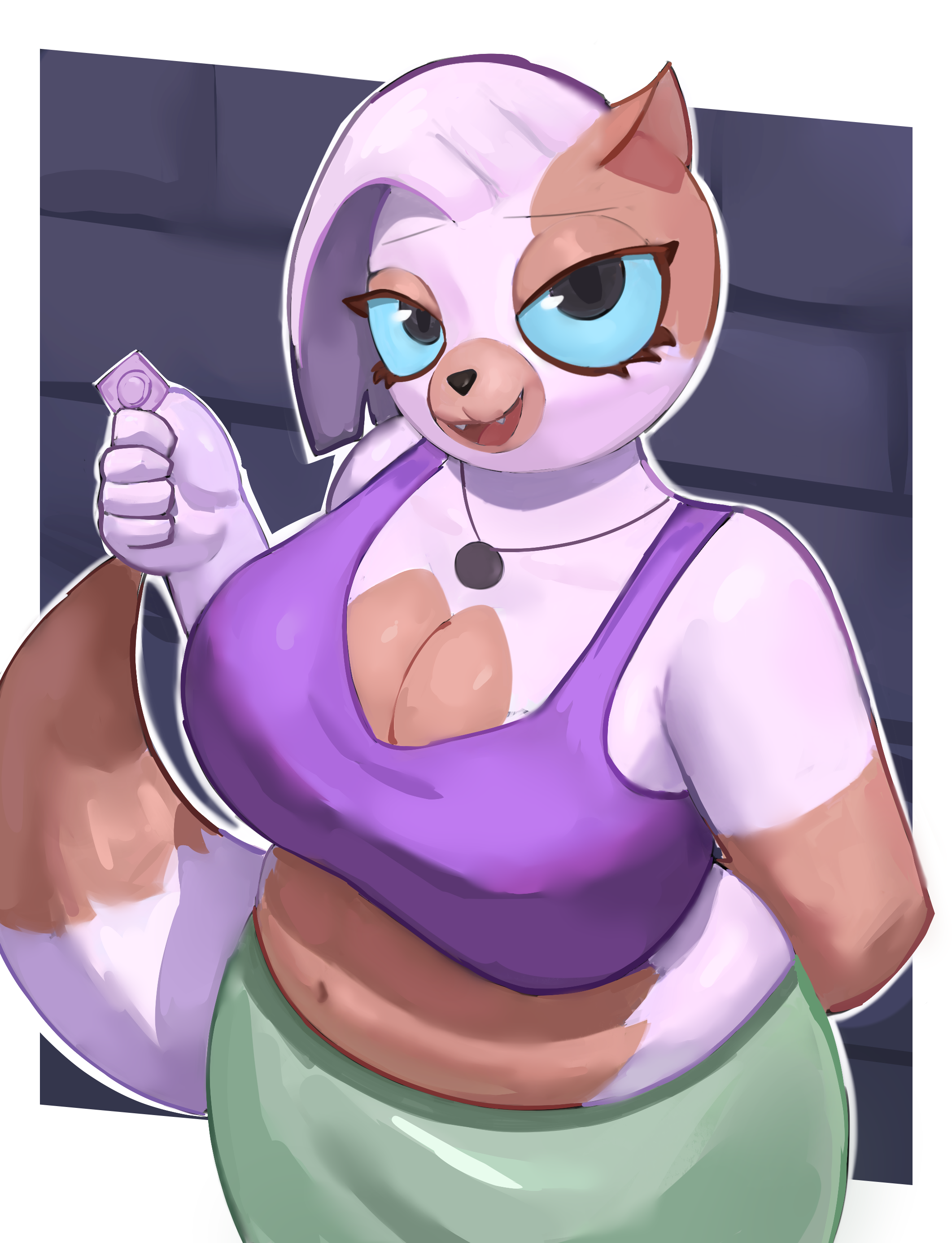 adventure time, adventure time: fionna & cake, anthro, arakira, cake the cat, cat girl, condom, condom wrapper, curvy, curvy female, looking at viewer