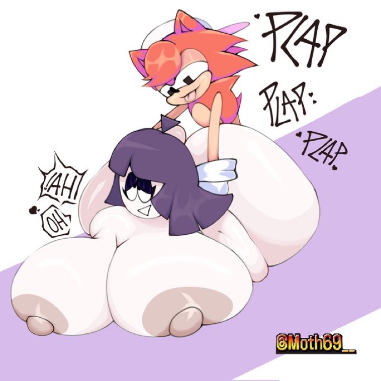 big ass, big breasts, bigger female, dominant, dominant male, eyes rolling back, jooigi, lila (spooky month), moth69 , purple hair, red fur, sega, sex, smaller male, sonic (series), sonic oc, sonic the hedgehog (series), spooky month, tagme, tongue out
